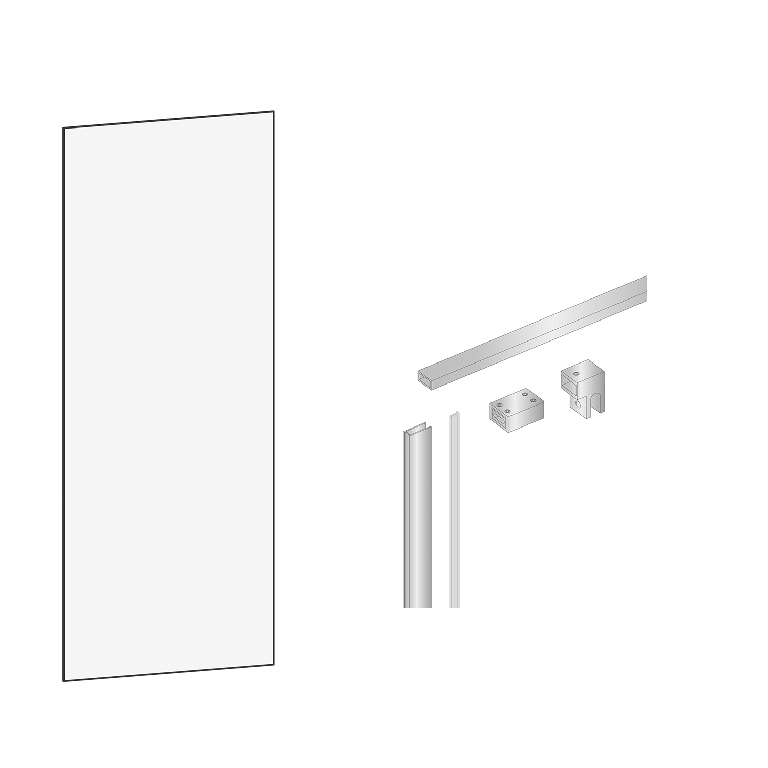 DAX Rio Fixed Shower Screen Door 1/3 in. (8mm)