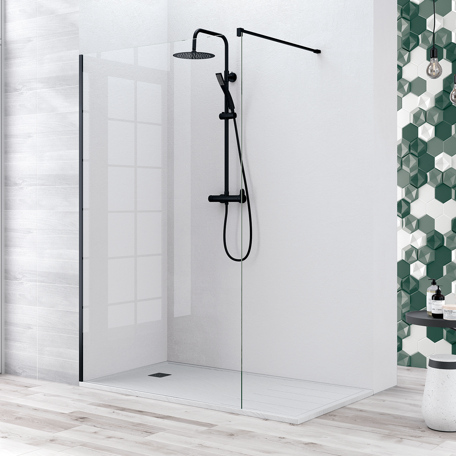 DAX Rio Fixed Shower Screen Door 1/3 in. (8mm)