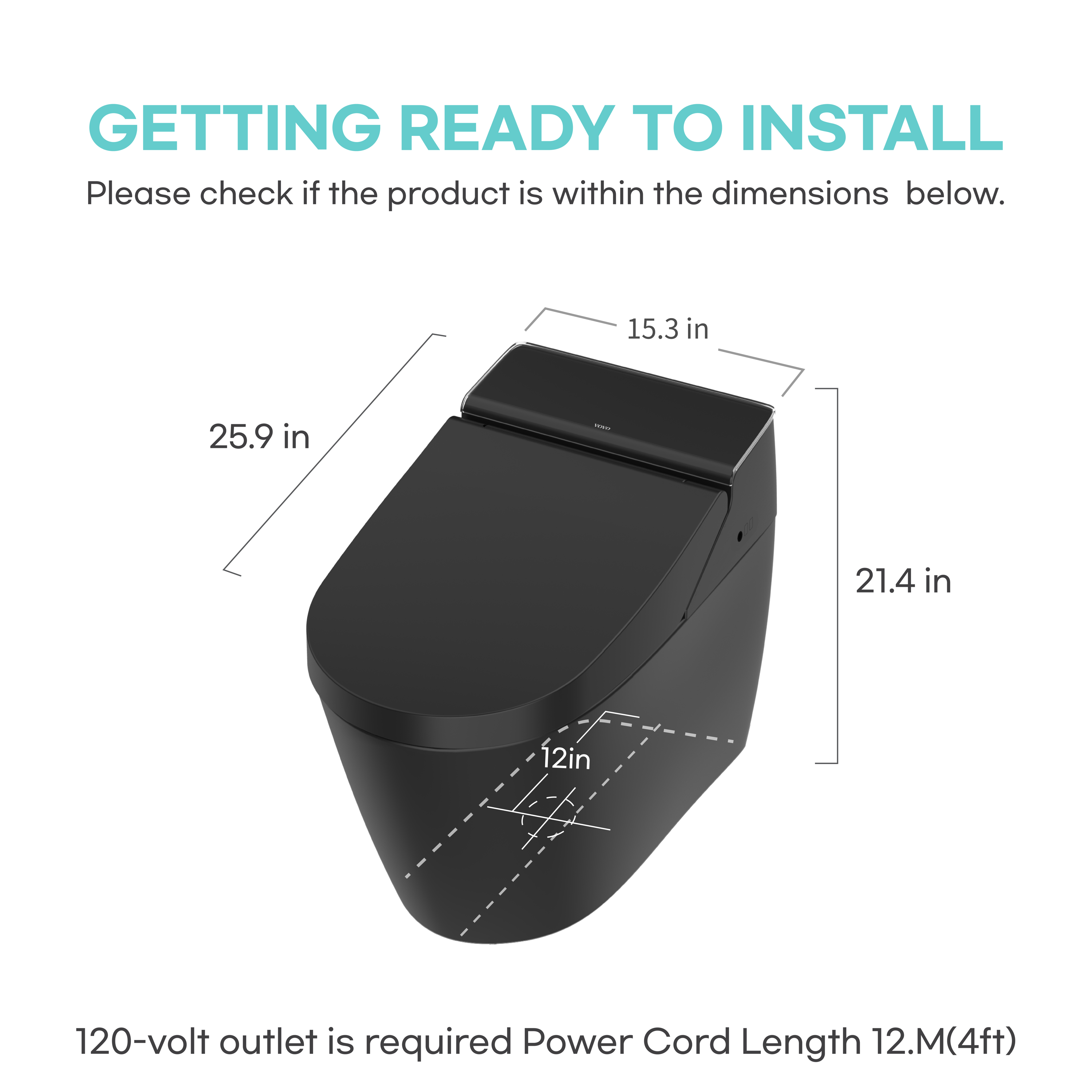 VOVO Toilet one Piece, Auto open and close, auto flush,UV LED Sterilization, Heated Seat