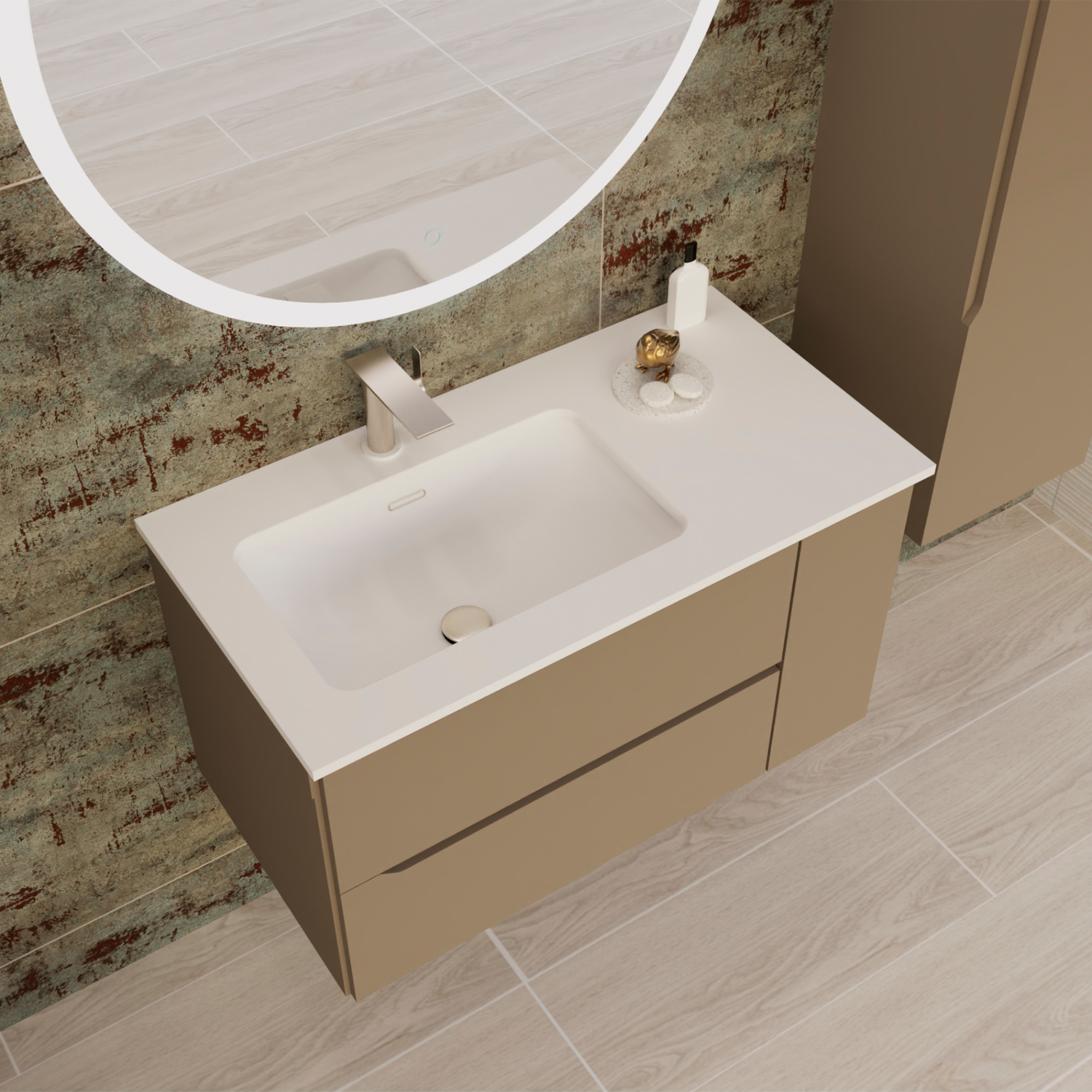 Cenit Bathroom Single Vanity Cabinet with Onix Basin Included