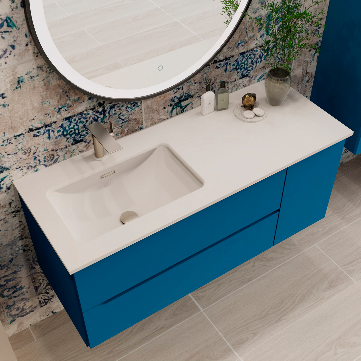 Cenit Bathroom Single Vanity Cabinet with Onix Basin Included