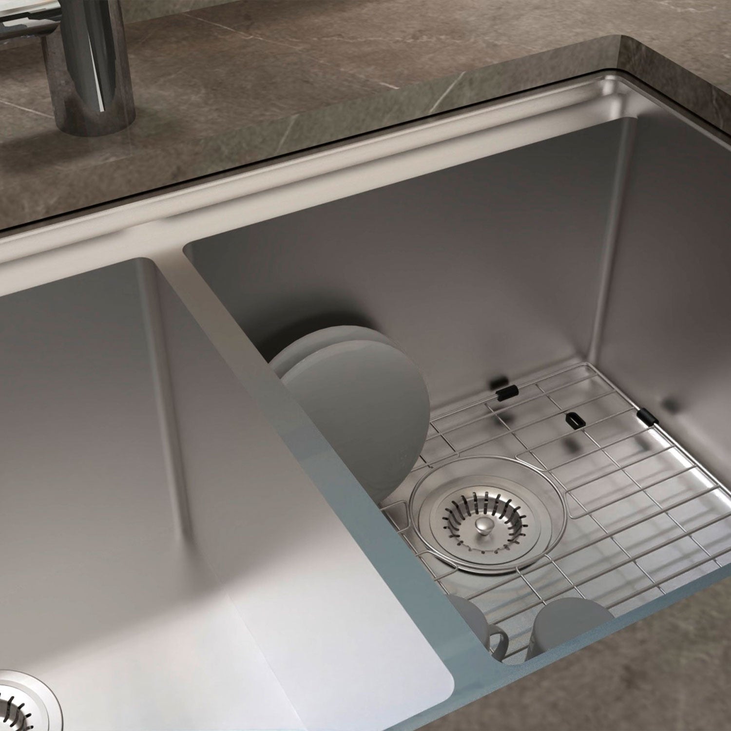 DAX Workstation Double Bowl Double Level Sink 32 x 18 - R10 - 18G. Accessories Included