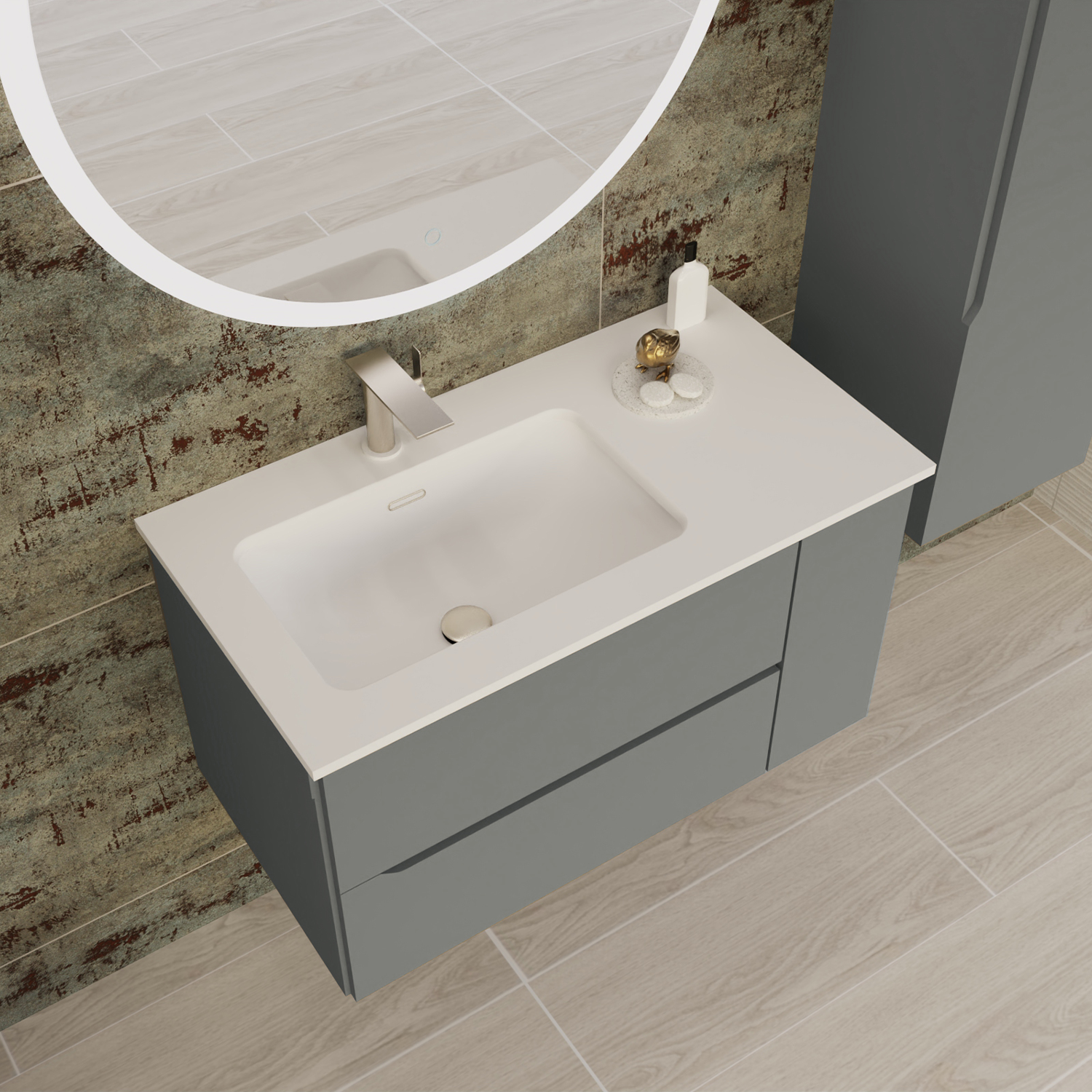 Cenit Bathroom Single Vanity Cabinet with Onix Basin Included