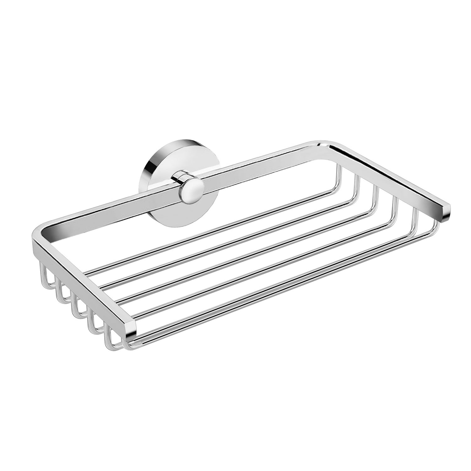 DAX Valencia - Cesta para estante de baño, montaje en pared, acero inoxidable, acabado cromado, 7-7/8 x 4-1/2 x 2 pulgadas (DAX-GDC120130-CR)