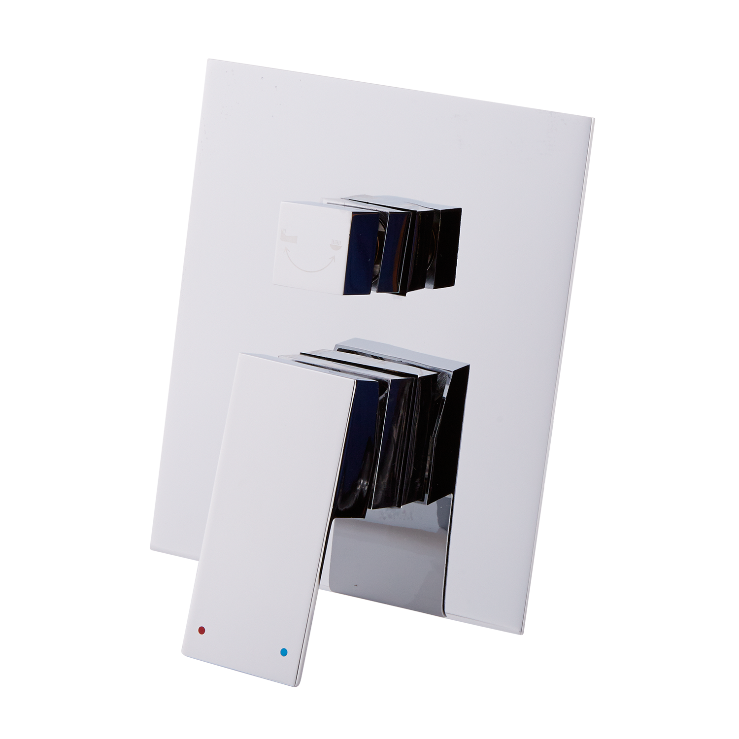 DAX Square Shower Single Valve Trim, Brass Body, Chrome Finish 6-5/16 x 7-1/2 x 3-7/8 Inches (DAX-6973A-CR)