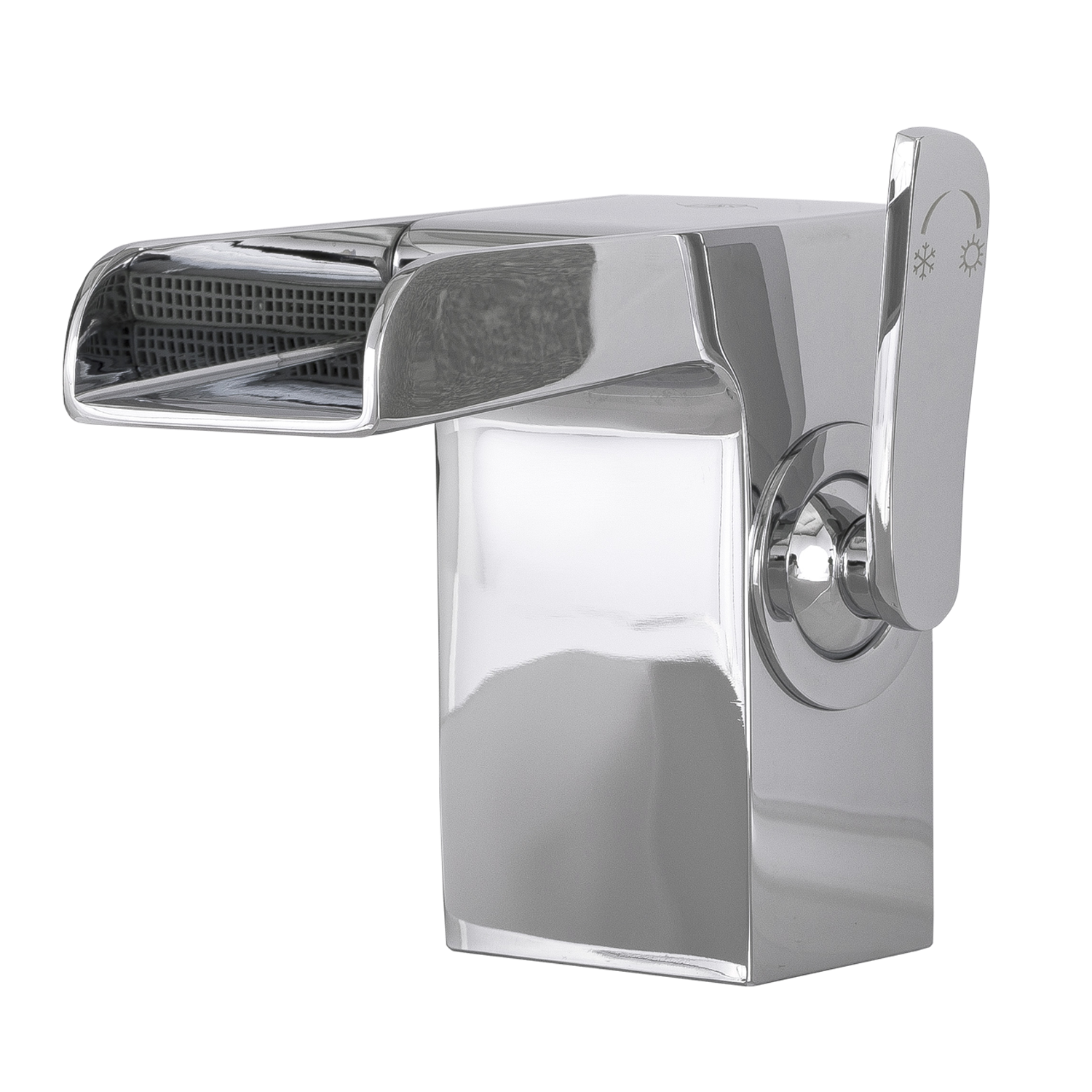 DAX llave monomando para baño con cascada, cuerpo de latón, acabado cromado, 5-1/8 x 4-5/16 pulgadas (DAX-9825)