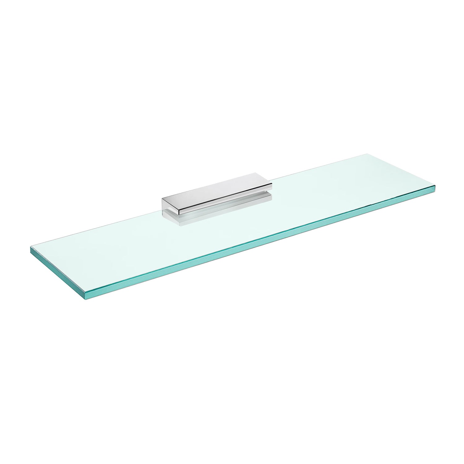 DAX Venice Bathroom Shelf, Wall Mount, Brass Body with Tempered Glass, Chrome Finish, 15-3/4 Inches (DAX-GDC060144-CR)