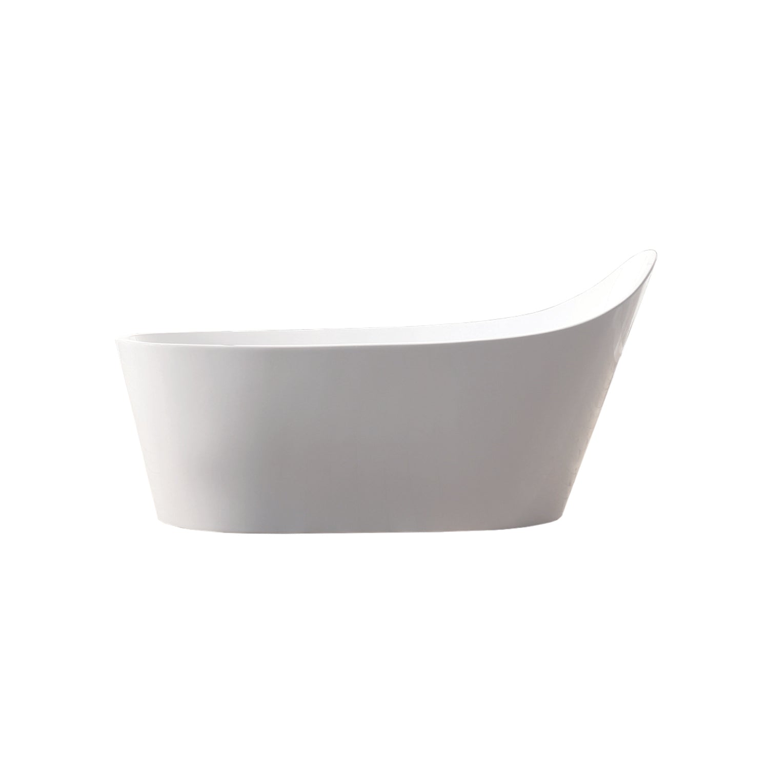 DAX Slipper Freestanding High Gloss Acrylic Bathtub with Central Drain and Overflow, Stainless Steel Frame, 66-15/16 x 35-1/16 Inches (BT-8089)