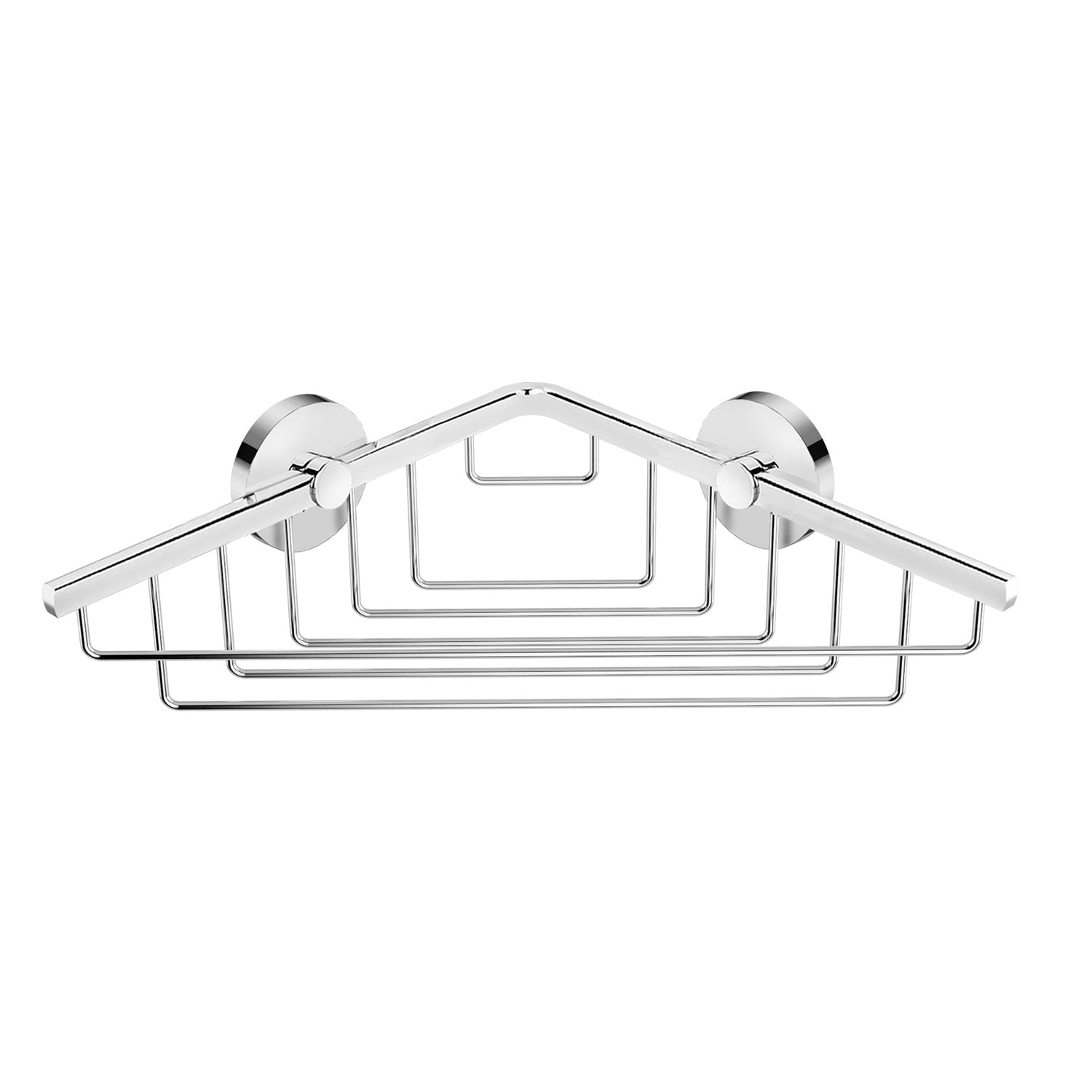 DAX Valencia - Cesta para estante de esquina de baño, montaje en pared, acero inoxidable, acabado cepillado, 8-1/4 x 8-1/4 x 3-1/8 pulgadas (DAX-GDC120150-BN)