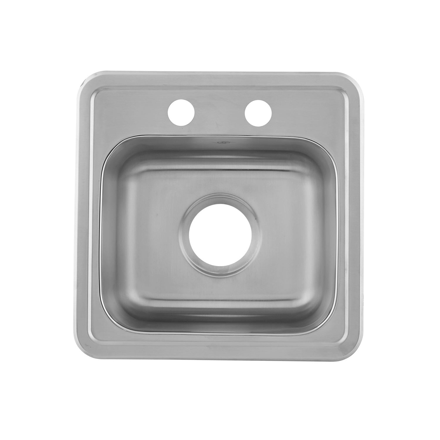 DAX Fregadero de cocina de montaje superior de un solo tazón, acero inoxidable calibre 23, acabado cepillado, 15 x 15 x 5-1/2 pulgadas (DAX-OM-1515)