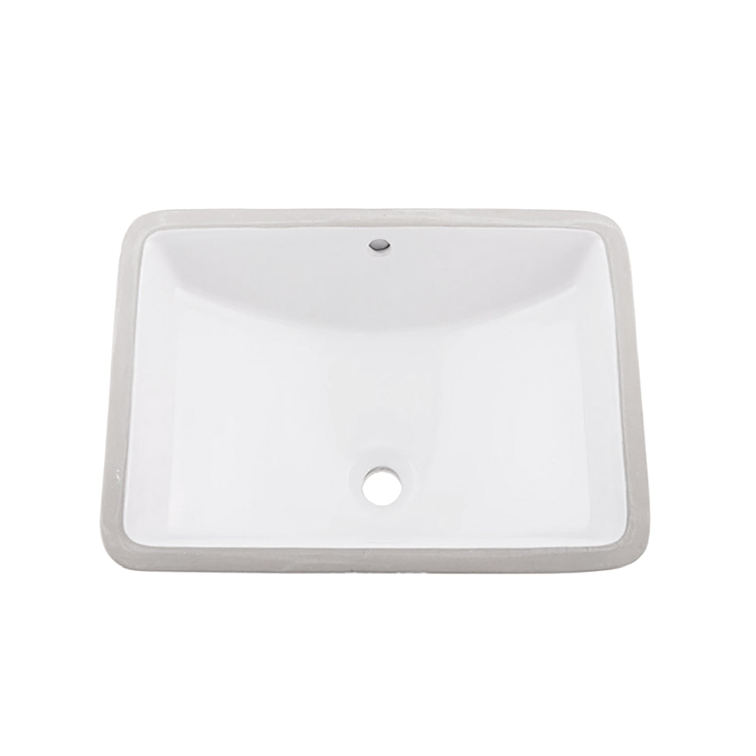 DAX Ceramic Square Single Bowl Undermount Bathroom Sink, White Finish, 22-1/6 x 15-1/2 x 8-5/16 Inches (BSN-202G-W)