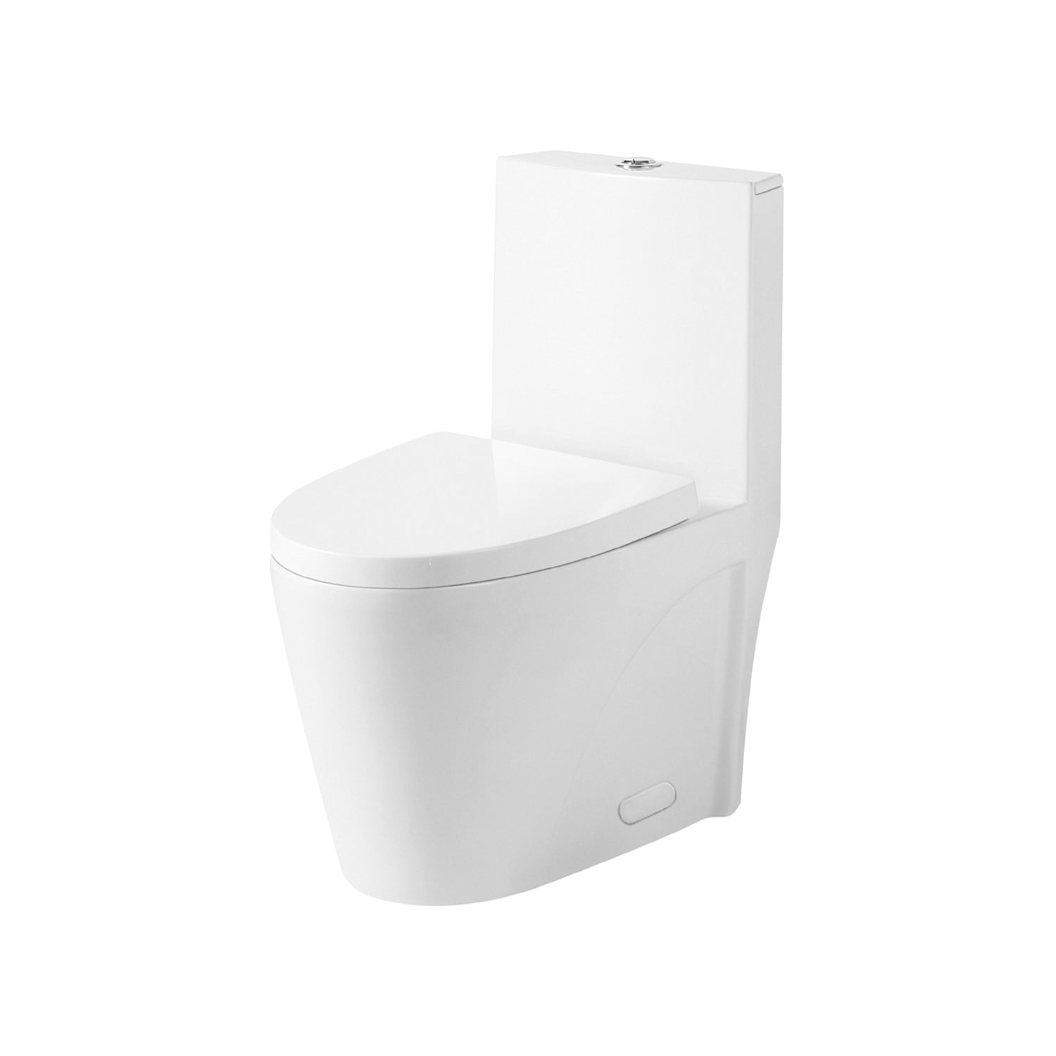 DAX One Piece Oval Toilet with Soft Closing Seat and Dual Flush  High-Efficiency, Porcelain, White Finish, Height 31 Inches (BSN-CL12011)