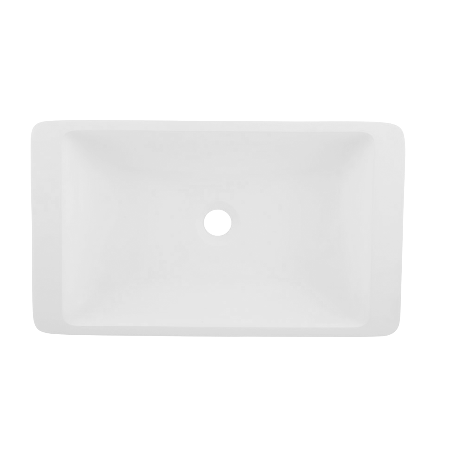 DAX Lavabo rectangular de superficie sólida para baño de un solo tazón, acabado blanco mate, 22-7/8 x 13-3/8 x 4 pulgadas (DAX-AB-1321)
