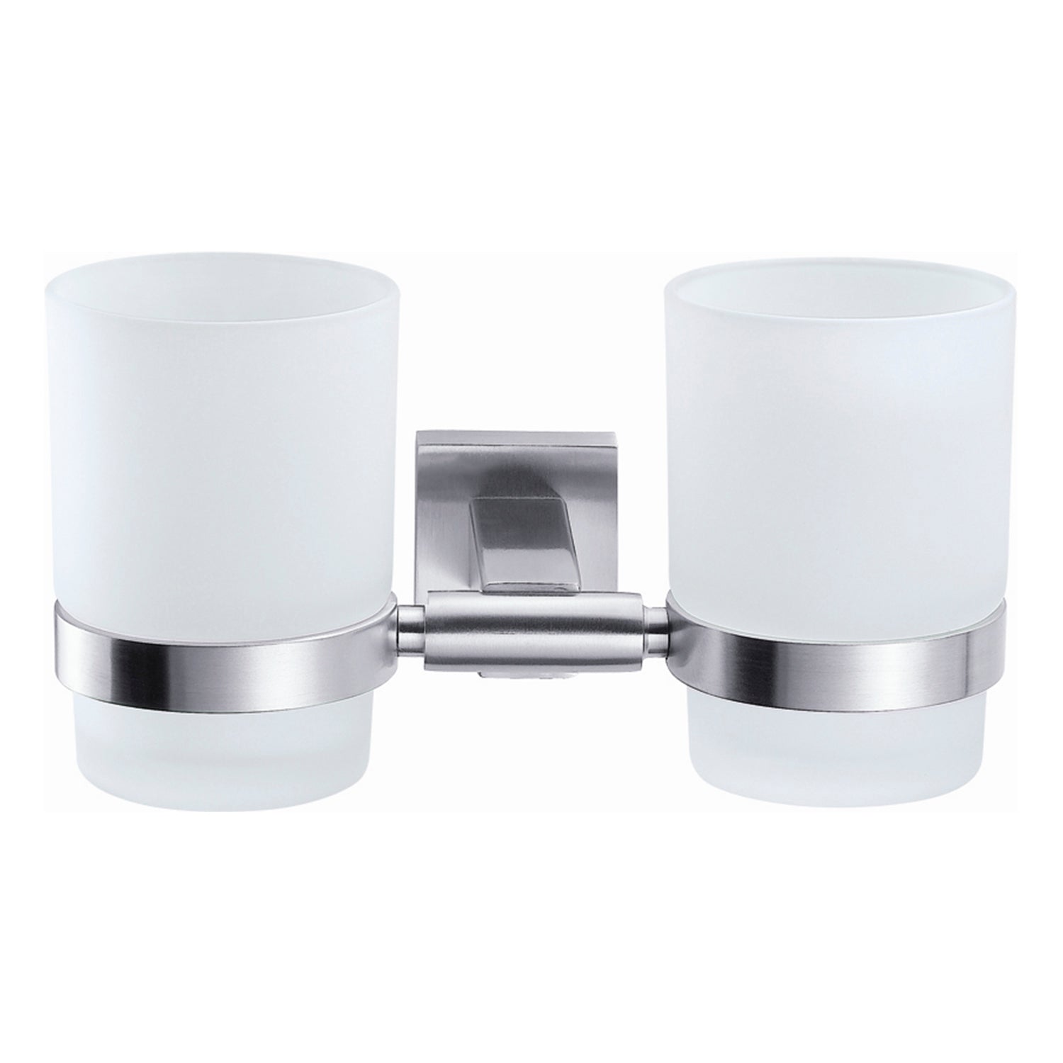 DAX Bathroom Double Tumbler Toothbrush Holder, Wall Mount Stainless St