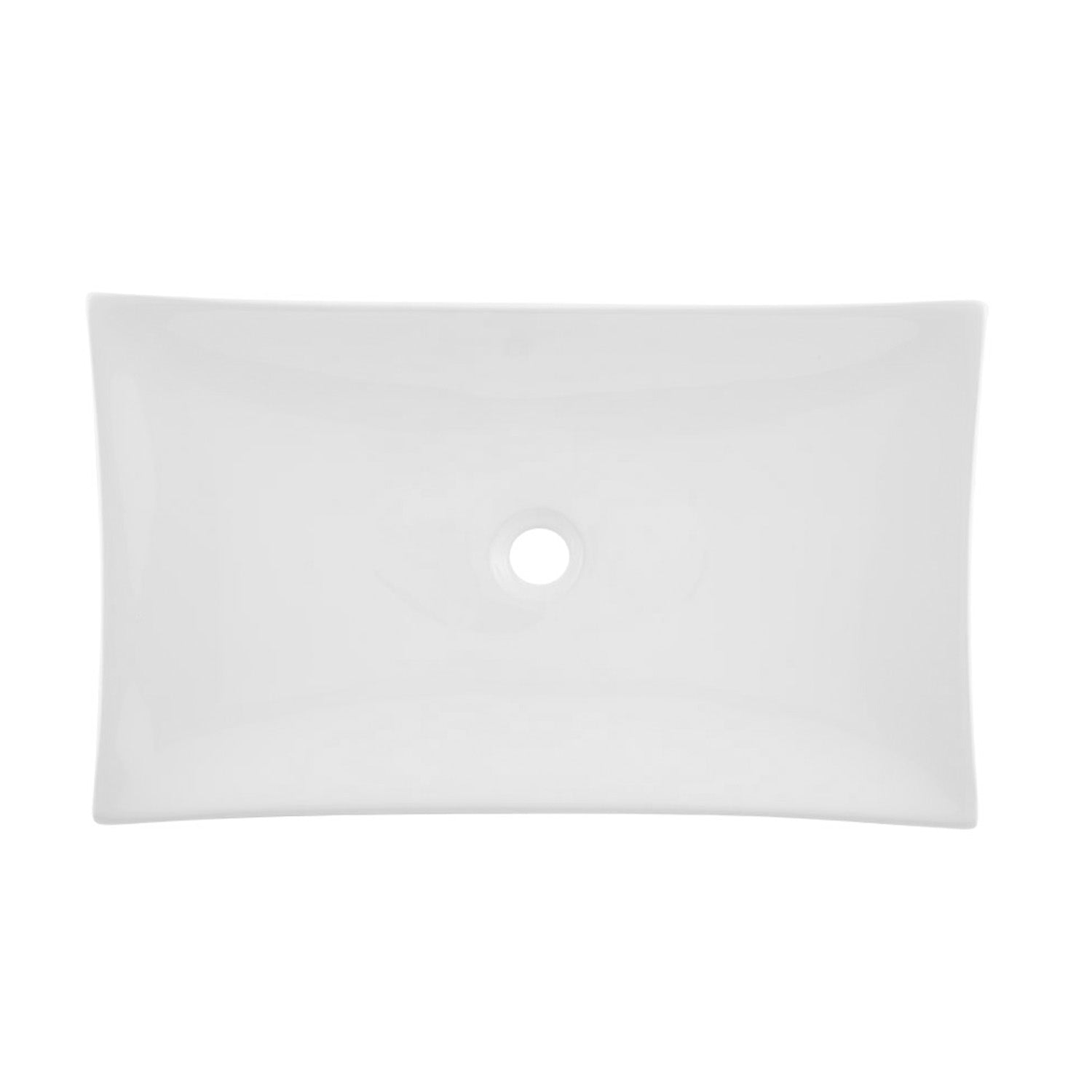 DAX Ceramic Rectangle Single Bowl Bathroom Vessel Sink, White Finish, 25-3/4 x 15-1/2 x 5-1/4 Inches (BSN-280B)