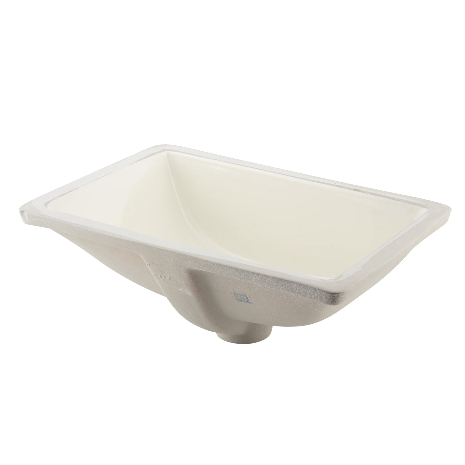 DAX Ceramic Square Single Bowl Undermount Bathroom Sink, Ivory Finish, 18-1/2 x 13 x 7-1/2 Inches (BSN-202B-I)