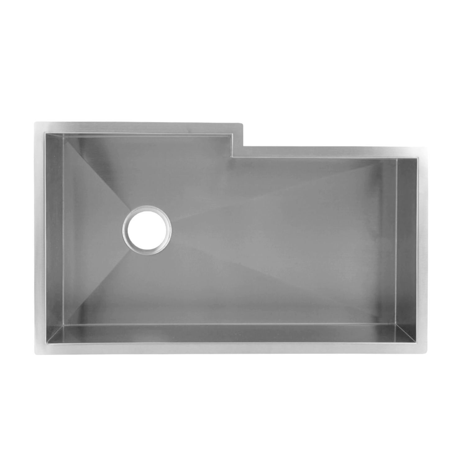 Fregadero de cocina DAX hecho a mano de un solo cuenco, acero inoxidable de calibre 16, acabado cepillado, 34 x 20 x 10 pulgadas (DAX-SQ-3420F)