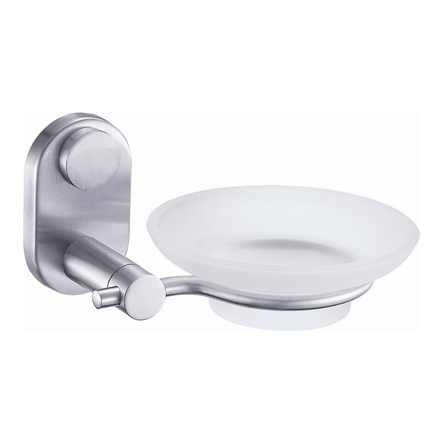 DAX Jabonera de acero inoxidable, montaje en pared con bandeja de vidrio, acabado satinado, 4-1/2 x 5-1/2 x 2-13/16 pulgadas (DAX-G0205-S)