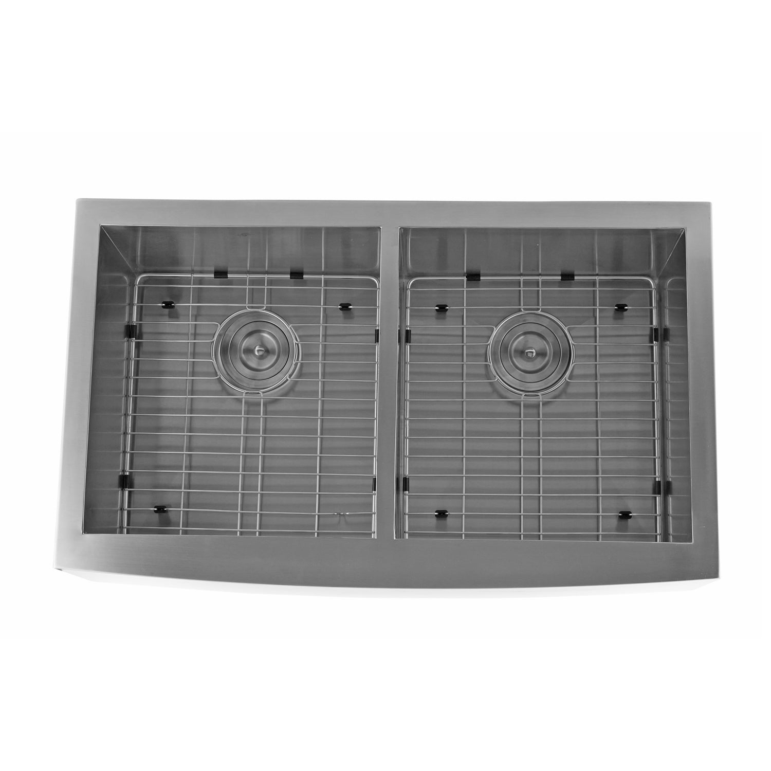 DAX Farmhouse 50/50 Double Bowl Kitchen Sink, 16 Gauge Stainless Steel, Brushed Finish, 33 x 20 x 10 Inches (DAX-SQ-3320F)