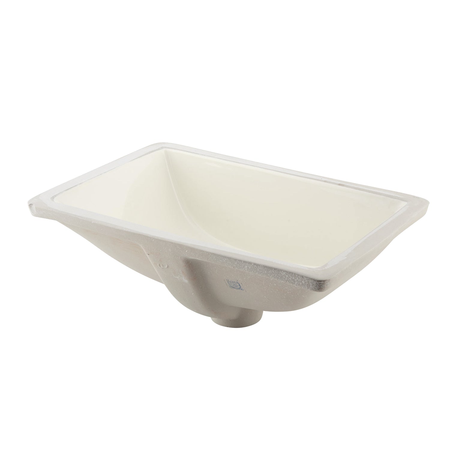 DAX Ceramic Square Single Bowl Undermount Bathroom Sink, Ivory Finish, 18-1/2 x 13-1/2 x 8-1/16 Inches (BSN-202C-I)
