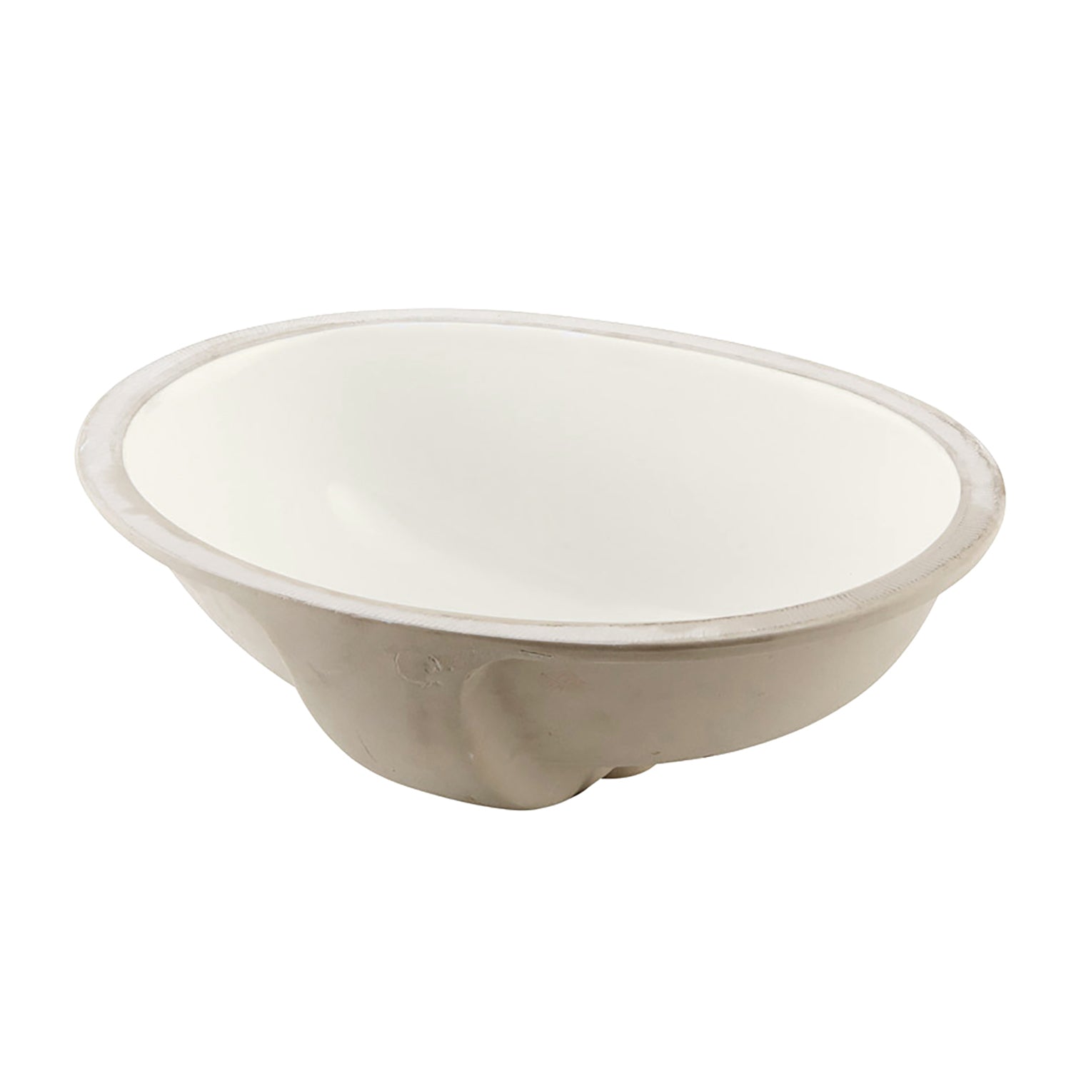 DAX Ceramic Oval Single Bowl Undermount Bathroom Sink, Ivory Finish, 18 x 14-3/4 x 7-1/2 Inches (BSN-205B-I)