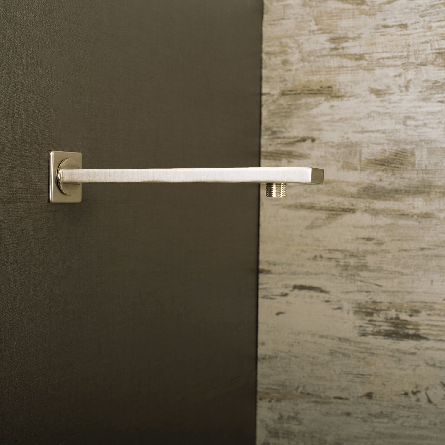 DAX Square Shower Arm, Brass Body, Wall Mount, Brushed Nickel Finish, 12 Inches (D-F20-12-BN)