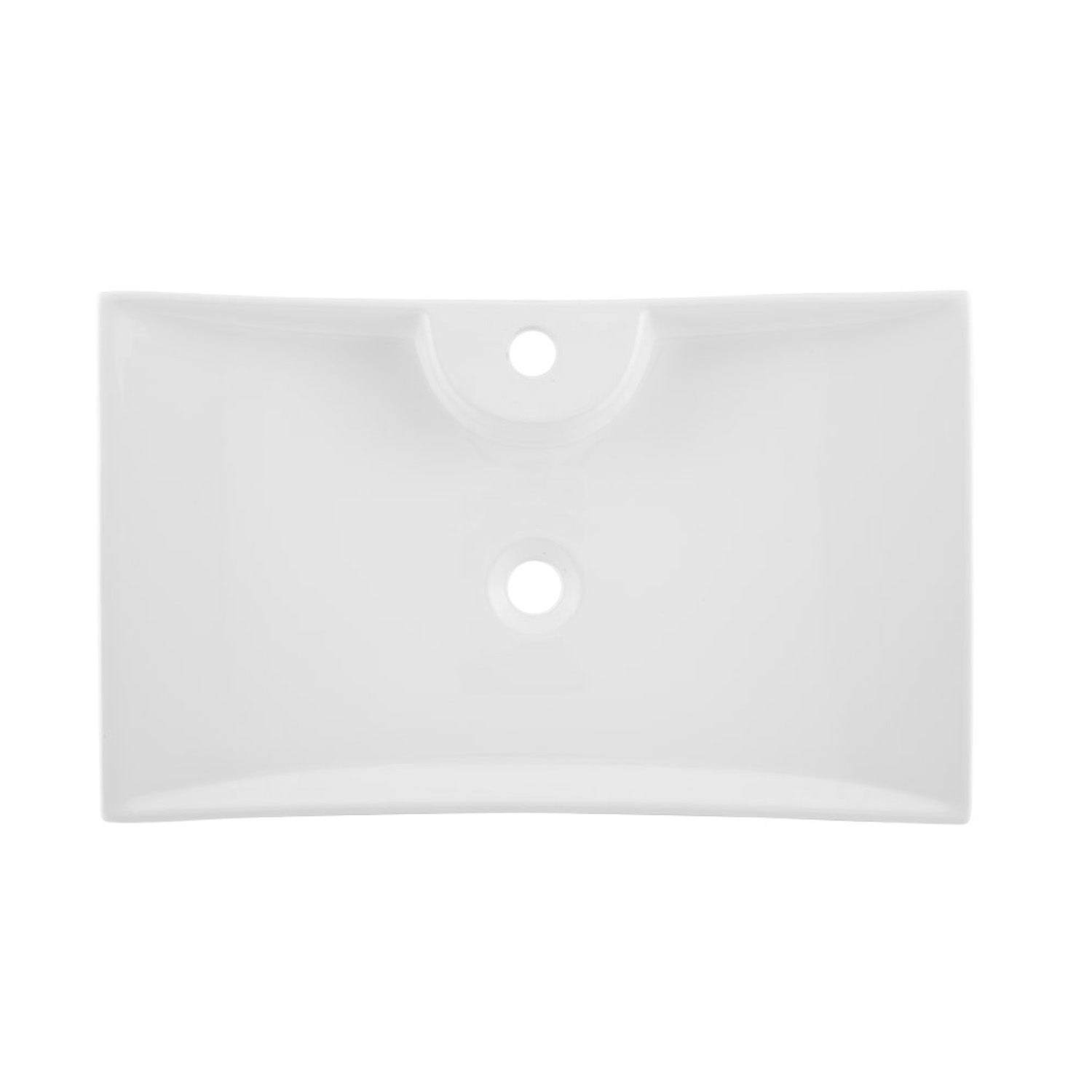 DAX Lavabo rectangular de cerámica para baño de un solo tazón, acabado blanco, 27-1/8 x 16-1/8 x 5-1/4 pulgadas (BSN-280A)