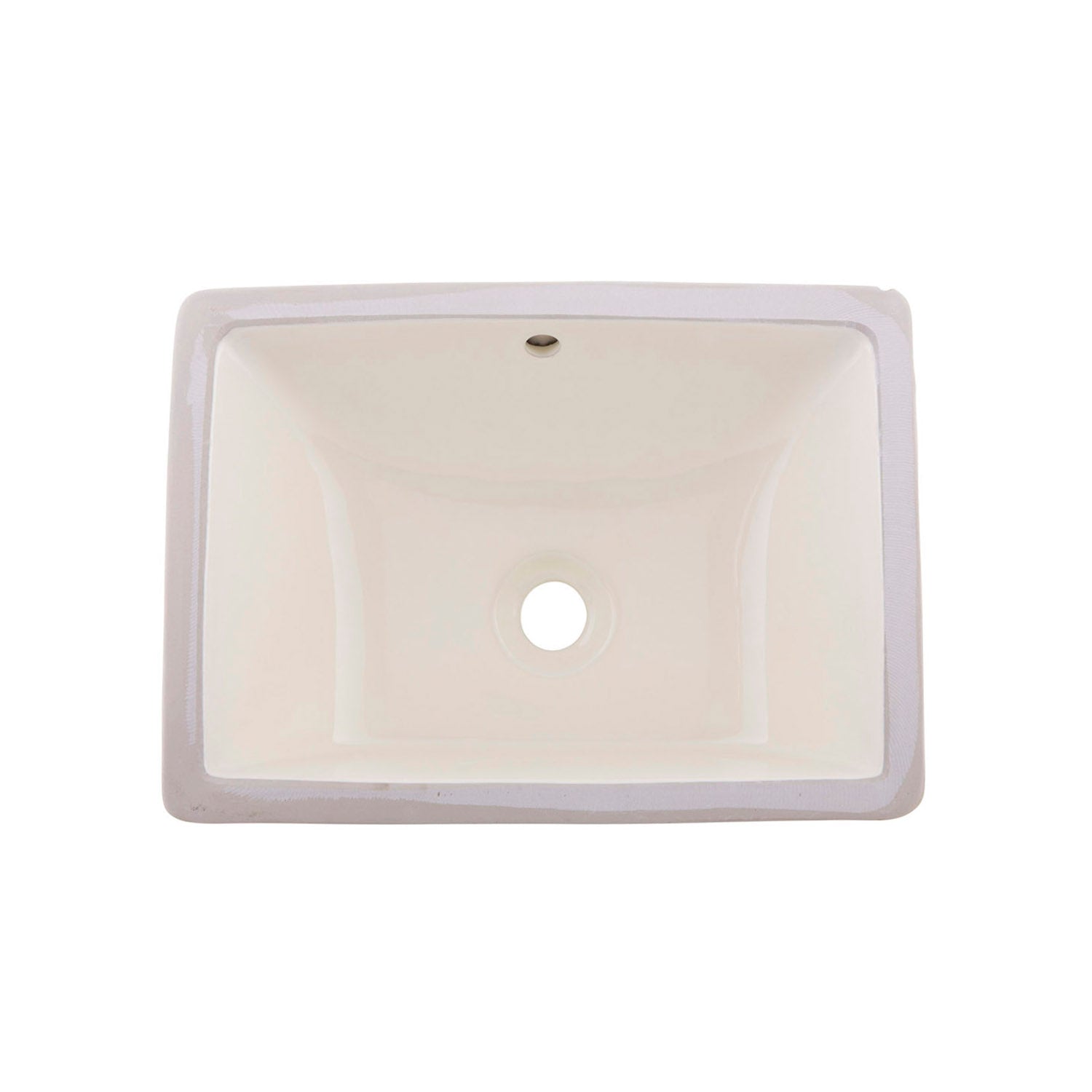 DAX Ceramic Square Single Bowl Undermount Bathroom Sink, Ivory Finish, 18-1/2 x 13 x 7-1/2 Inches (BSN-202B-I)