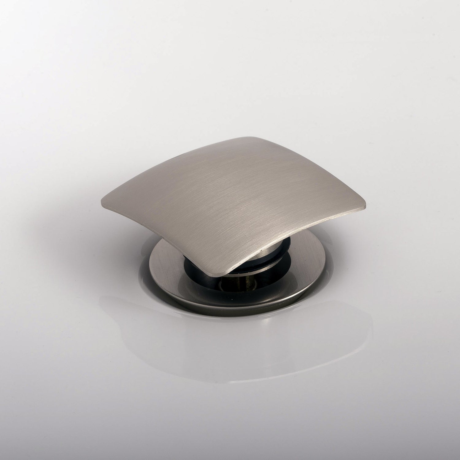 DAX Square Vanity Sink Pop Up Drain, cuerpo de latón, acabado de níquel cepillado, 2-5/8 x 8-7/8 pulgadas (DAX-82010-BN)