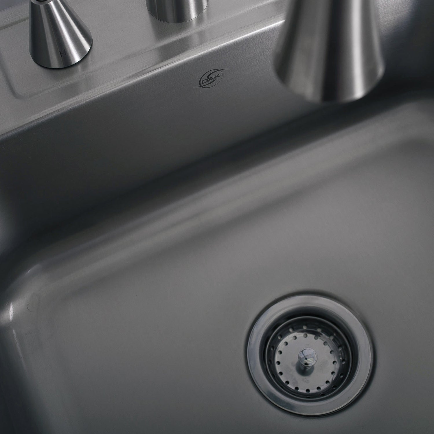 DAX Single Bowl Top Mount Kitchen Sink, 20 Gauge Stainless Steel, Brushed Finish , 25 x 22 x 8 Inches (DAX-OM-2522)