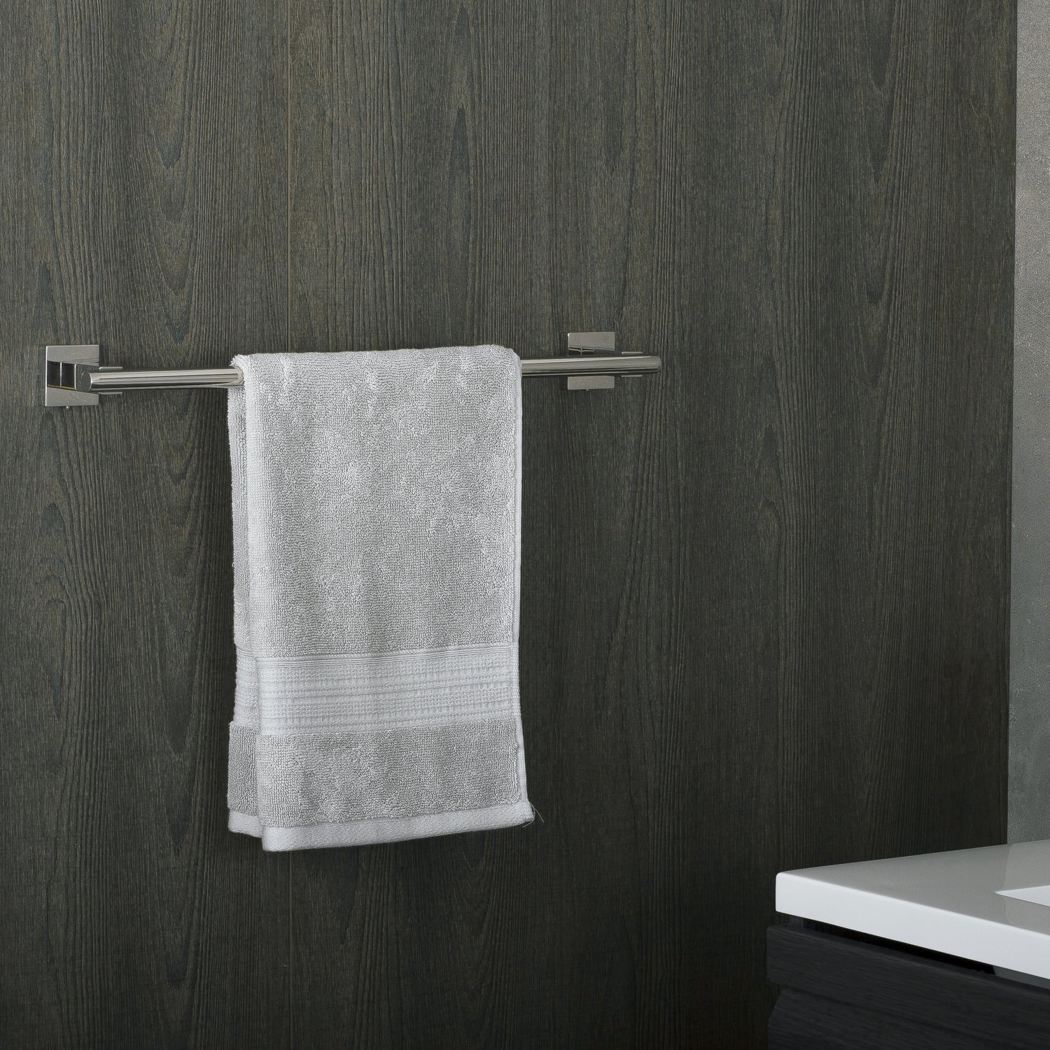 DAX Single Towel Bar, Wall Mount Stainless Steel, Satin Finish, 19-11/16 x 1-5/8 x 2-13/16 Inches (DAX-G0103-S-20)