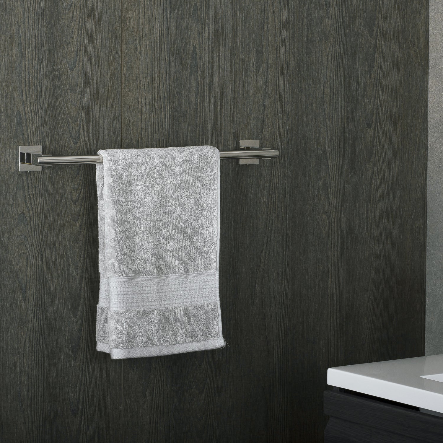 DAX Single Towel Bar, Wall Mount Stainless Steel, Satin Finish, 19-11/16 x 1-5/8 x 2-13/16 Inches (DAX-G0103-S-20)