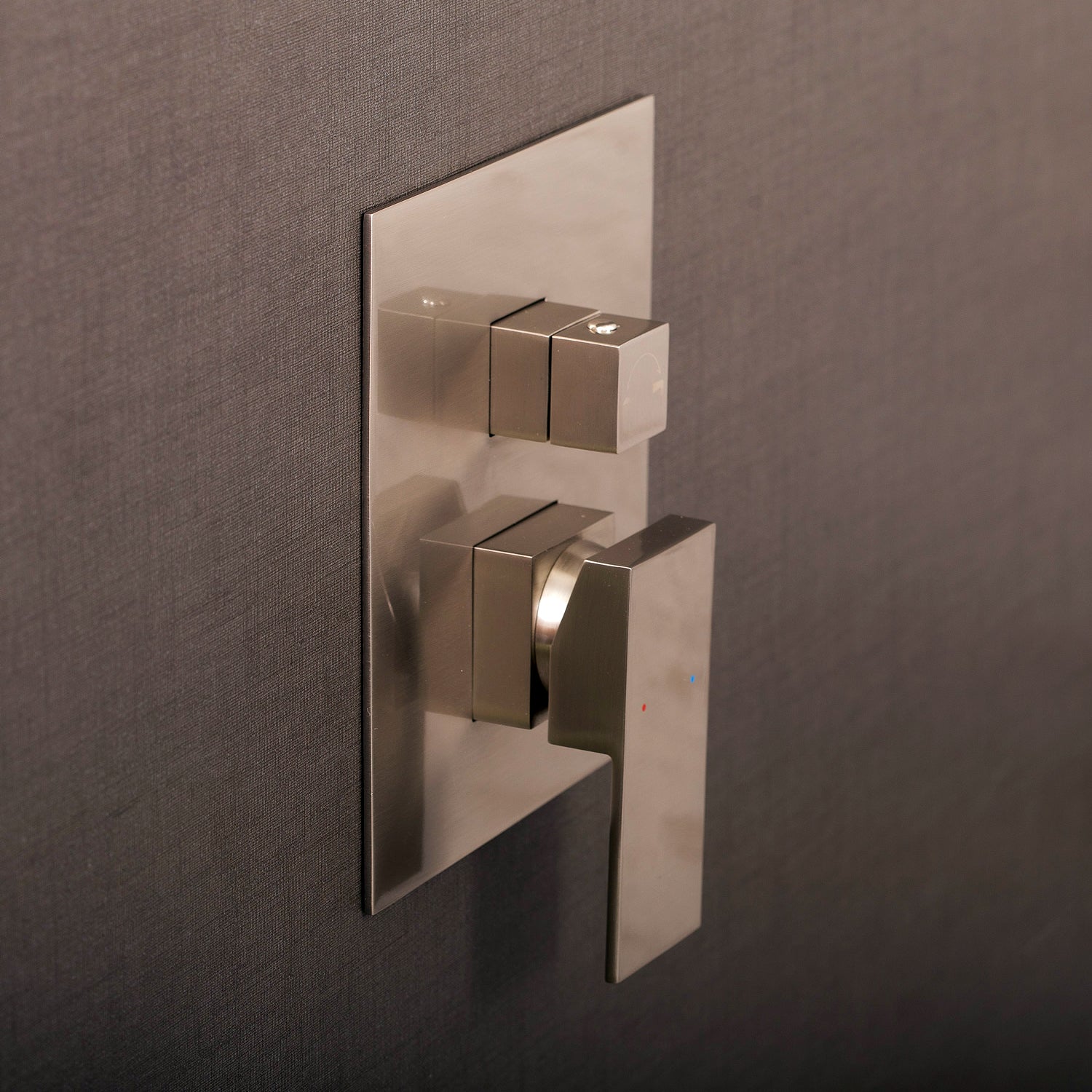 DAX Square Shower Single Valve Trim, Brass Body, Brushed Nickel Finish, 6-5/16 x 7-1/2 x 3-7/8 Inches (DAX-6973A-BN)
