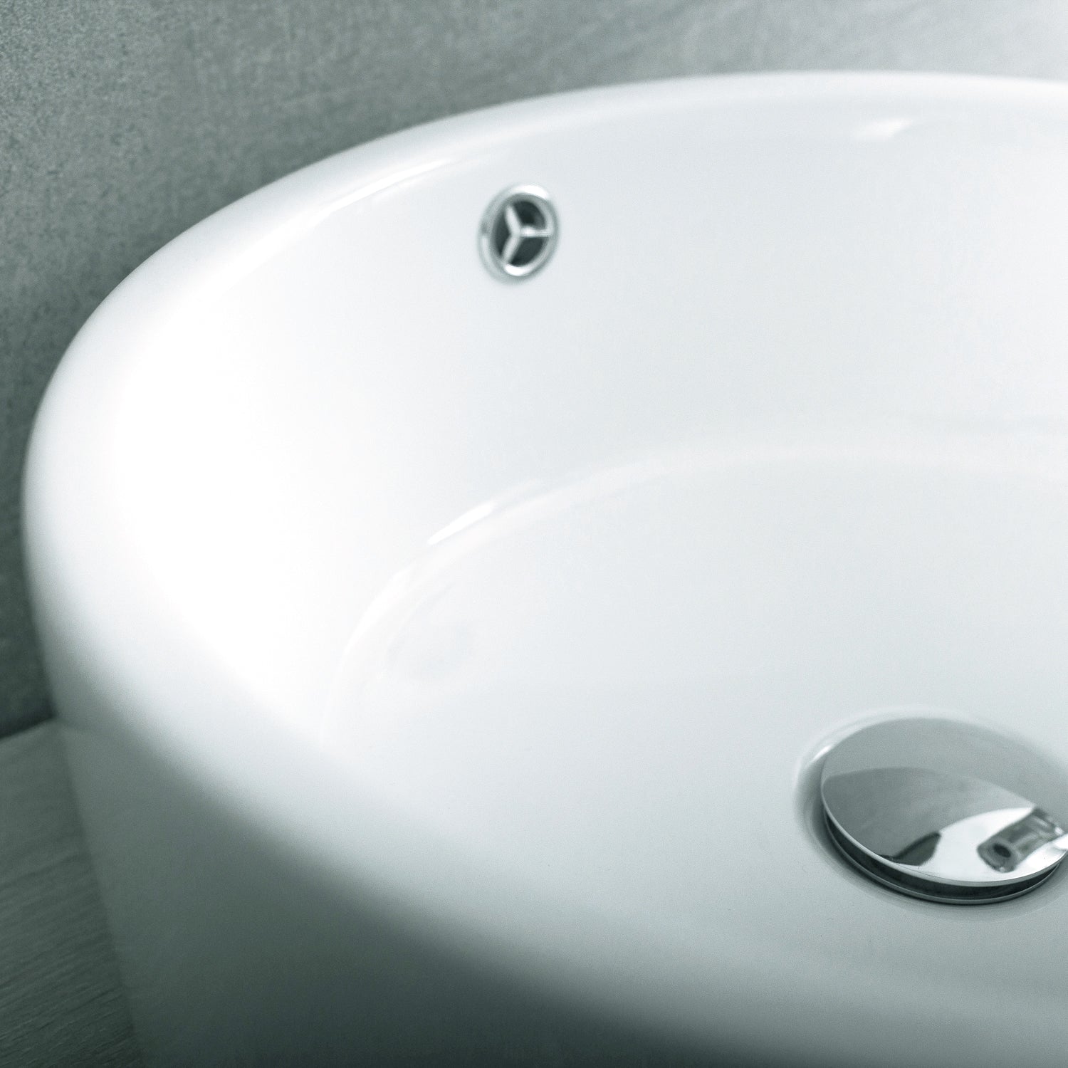 DAX Ceramic Round Single Bowl Bathroom Vessel Sink, White Finish, ?ò 16-1/2 x 4-1/2 Inches (BSN-218)