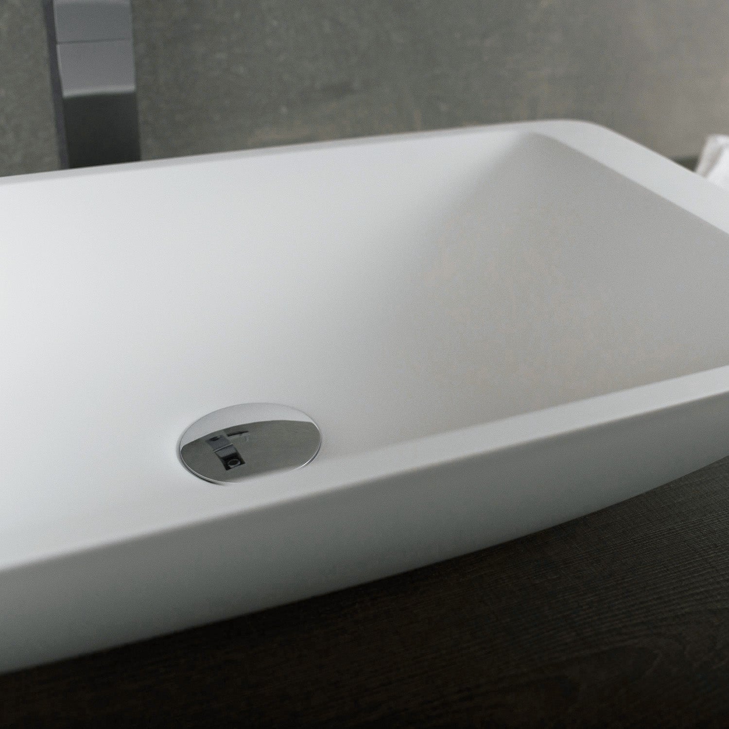 DAX Solid Surface Rectangle Single Bowl Bathroom Vessel Sink, White Matte Finish, 22-7/8 x 13-3/8 x 4 Inches (DAX-AB-1321)
