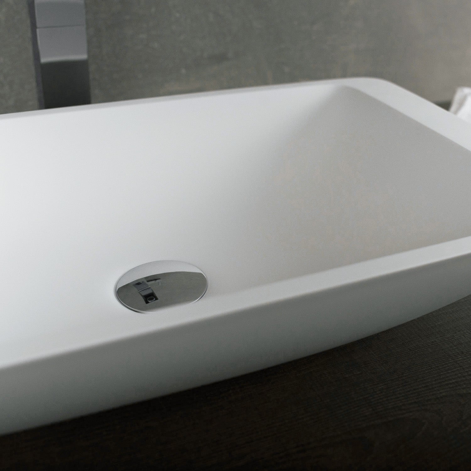 DAX Lavabo rectangular de superficie sólida para baño de un solo tazón, acabado blanco mate, 22-7/8 x 13-3/8 x 4 pulgadas (DAX-AB-1321)
