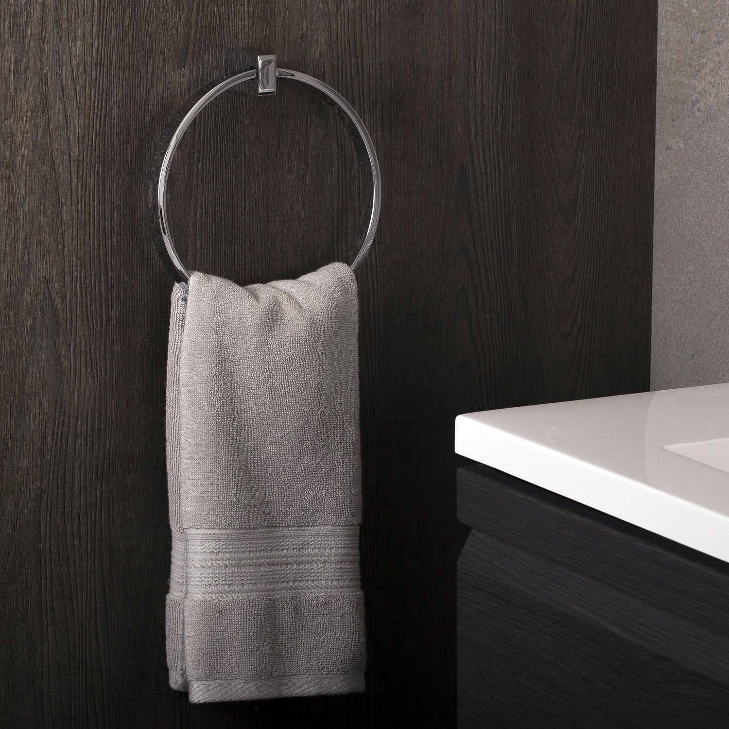 COSMIC Extreme Towel Ring, Wall Mount, Brass Body, Chrome Finish, 8-1/4 x 8-7/8 x 2-3/16 Inches (2530171)