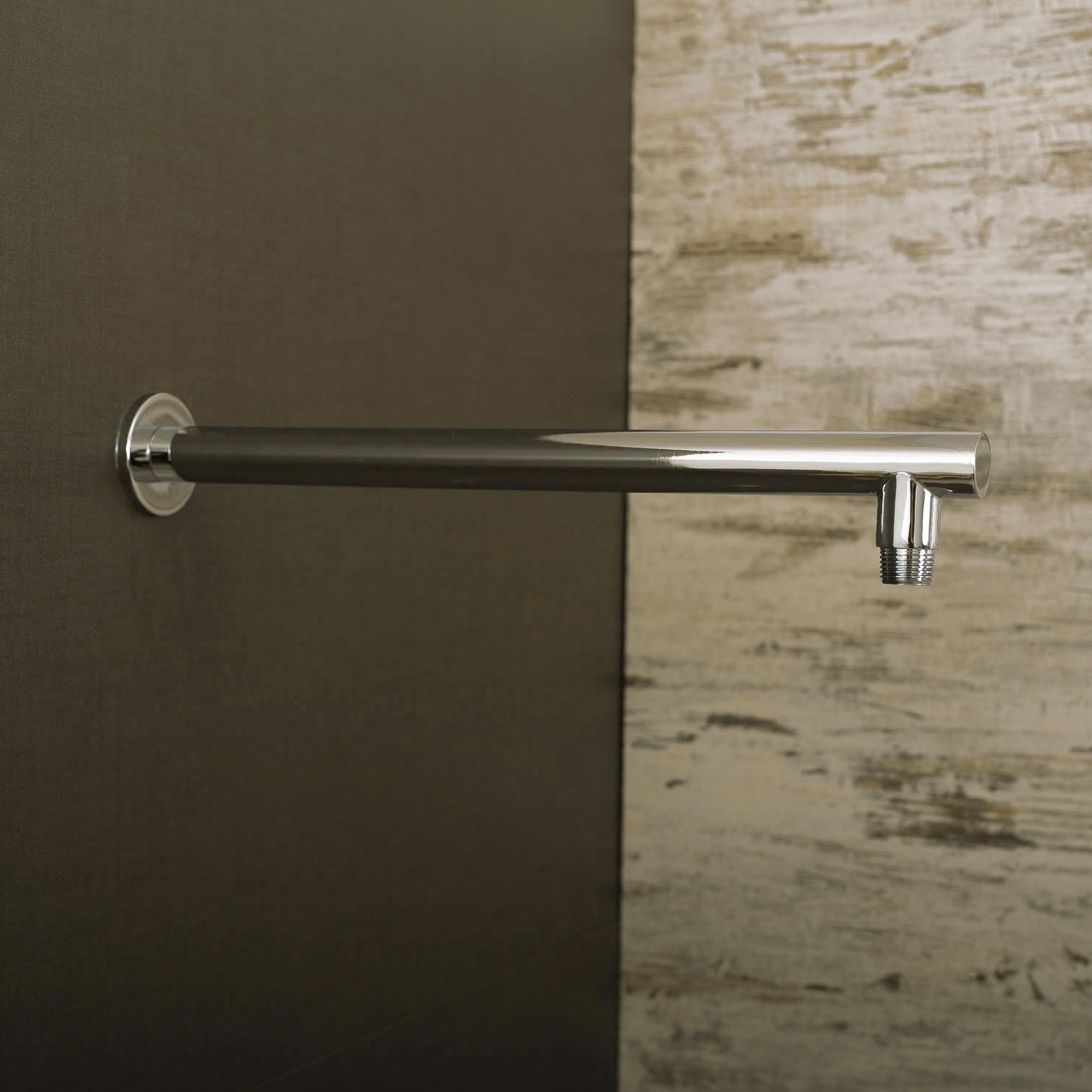 DAX Round Shower Arm, Brass Body, Wall Mount, Chrome Finish, 15 Inches (D-F04-15-CR)