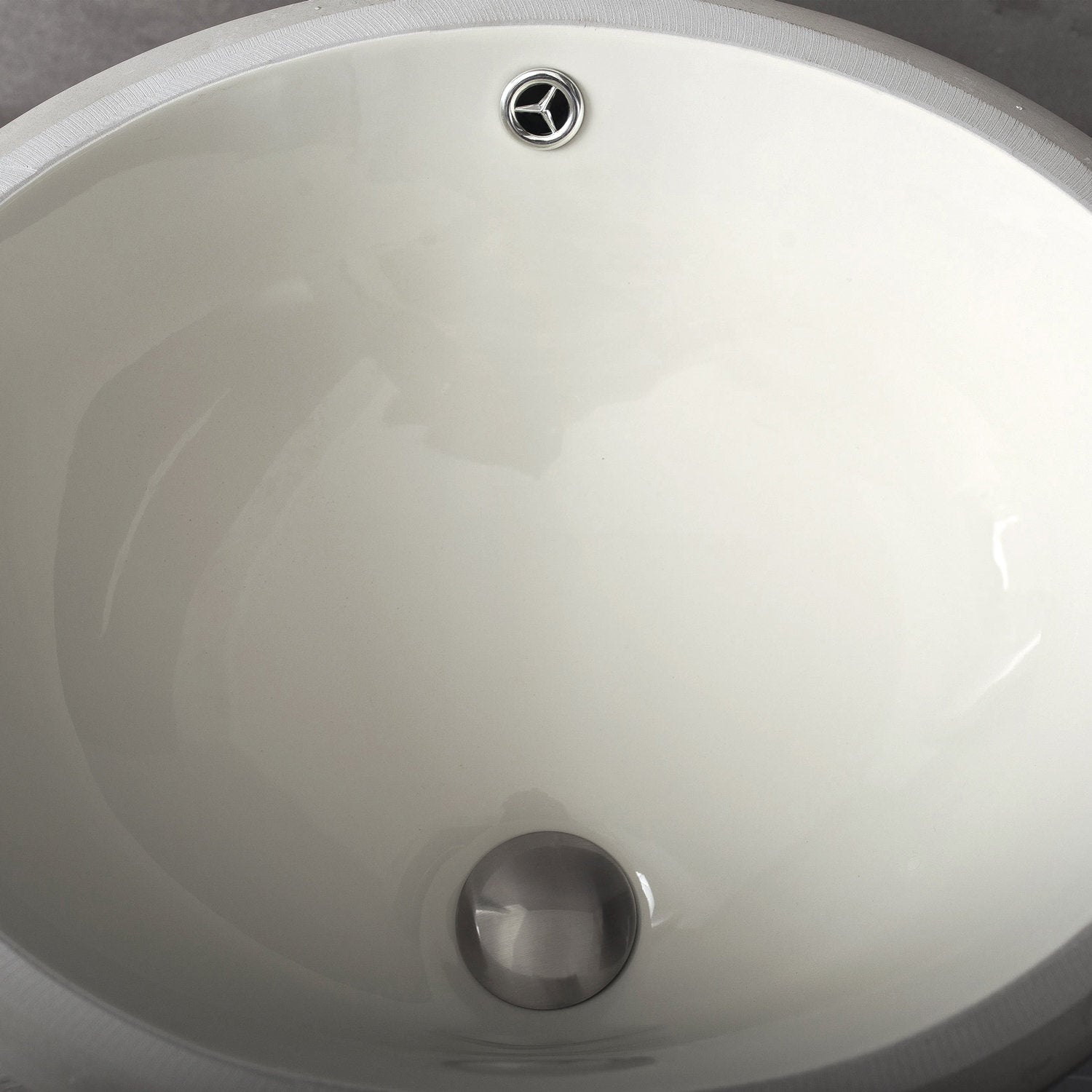 DAX Ceramic Oval Single Bowl Undermount Bathroom Sink, Ivory Finish, 18 x 14-3/4 x 7-1/2 Inches (BSN-205B-I)