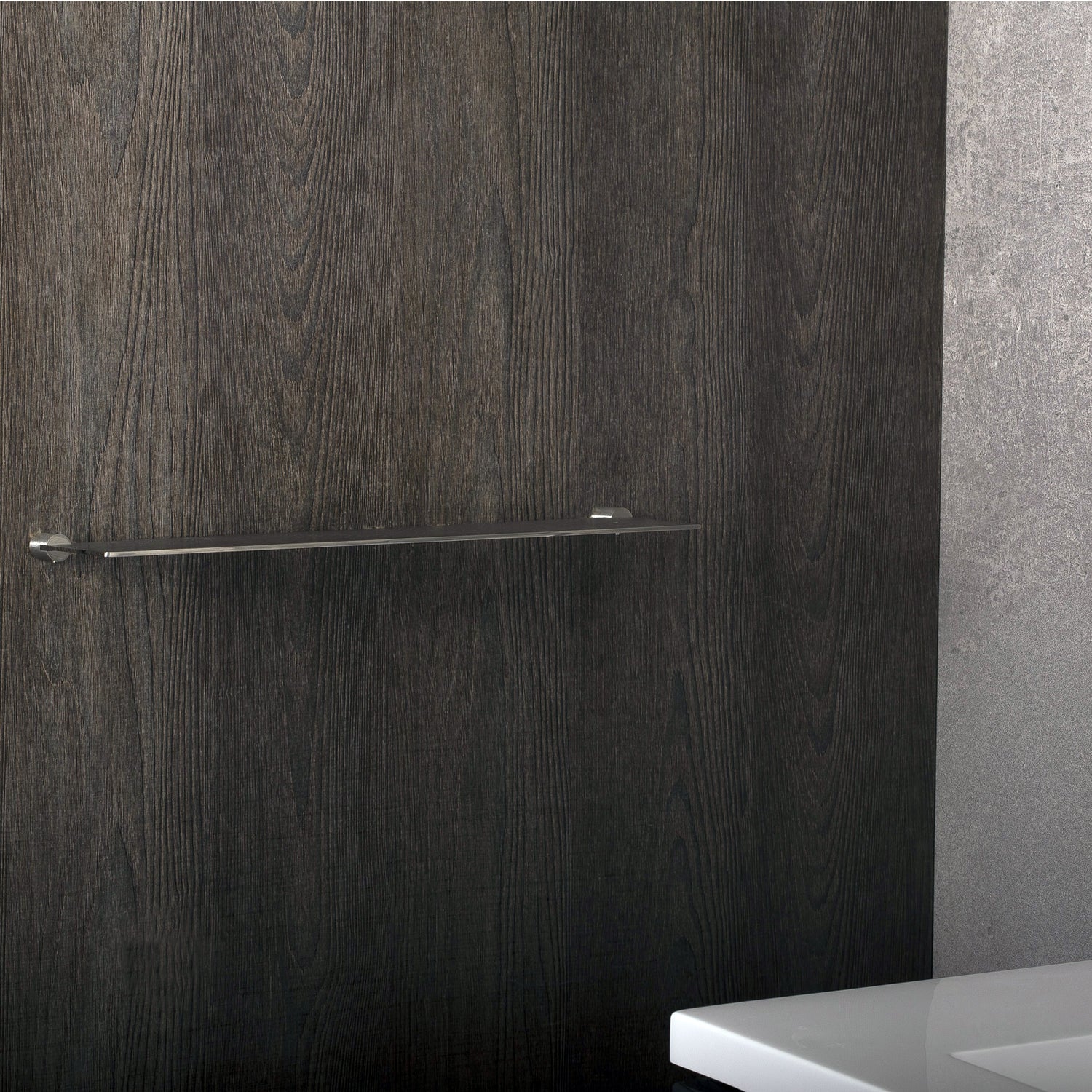 Estante de baño de esquina COSMIC Logic, montaje en pared, cuerpo de acero inoxidable, acabado cromado mate, 15-3/4 x 5/8 x 4-1/8 pulgadas (2260346)