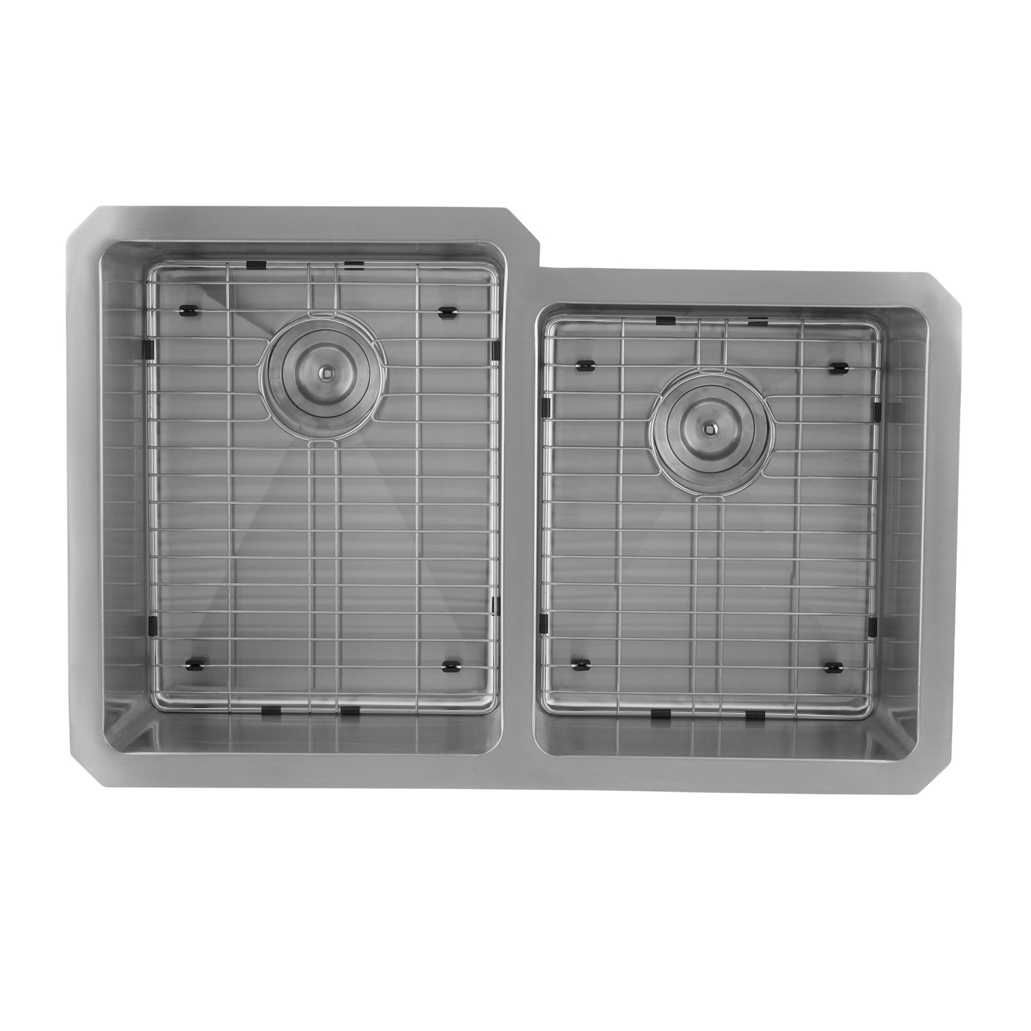 Fregadero de cocina DAX 60/40 de doble cuenco, acero inoxidable de calibre 18, acabado cepillado, 31-1/4 x 20-1/2 x 9 pulgadas (DAX-3120-B)