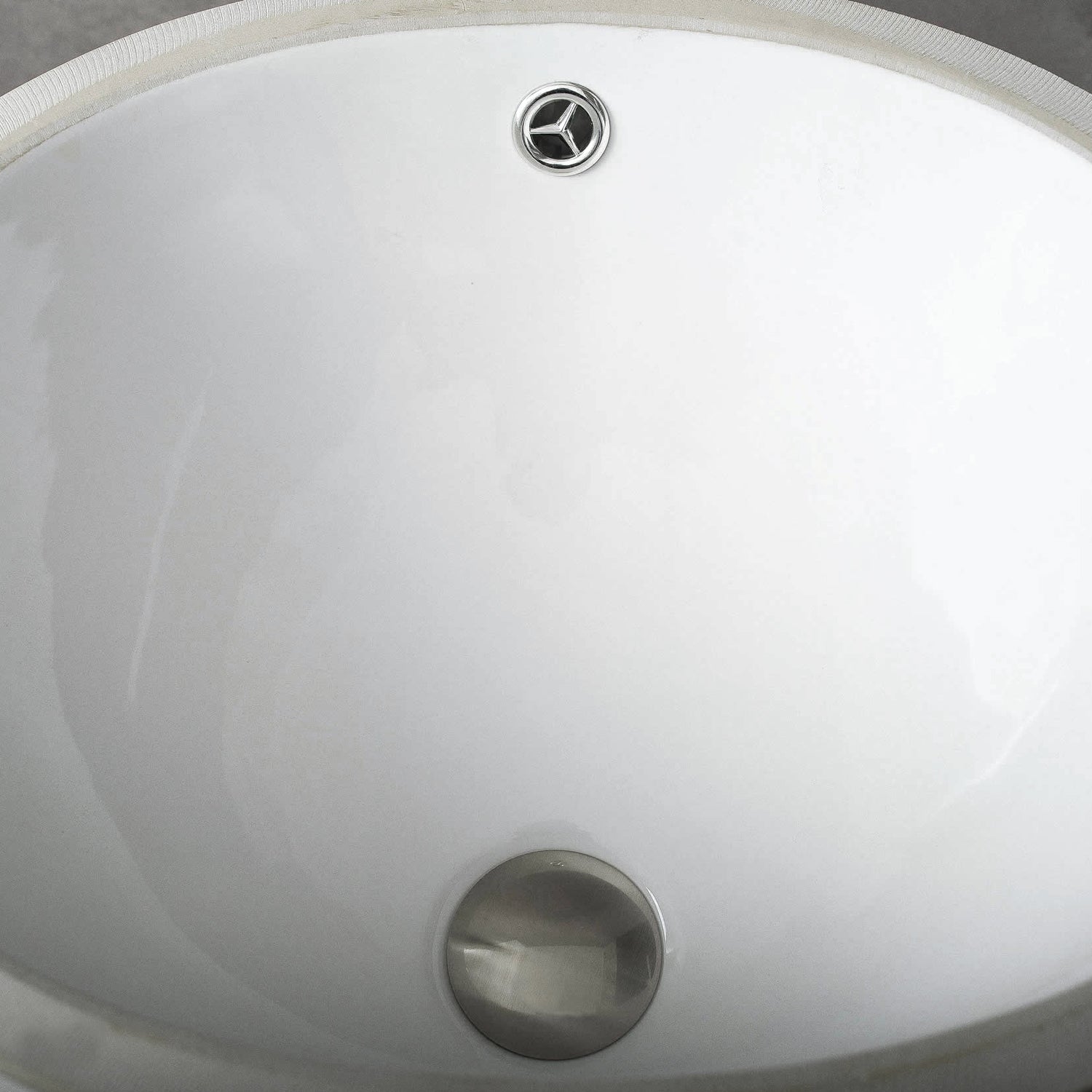 DAX Ceramic Oval Single Bowl Undermount Bathroom Sink, White Finish, 18 x 14-3/4 x 7-1/2 Inches (BSN-205B-W)