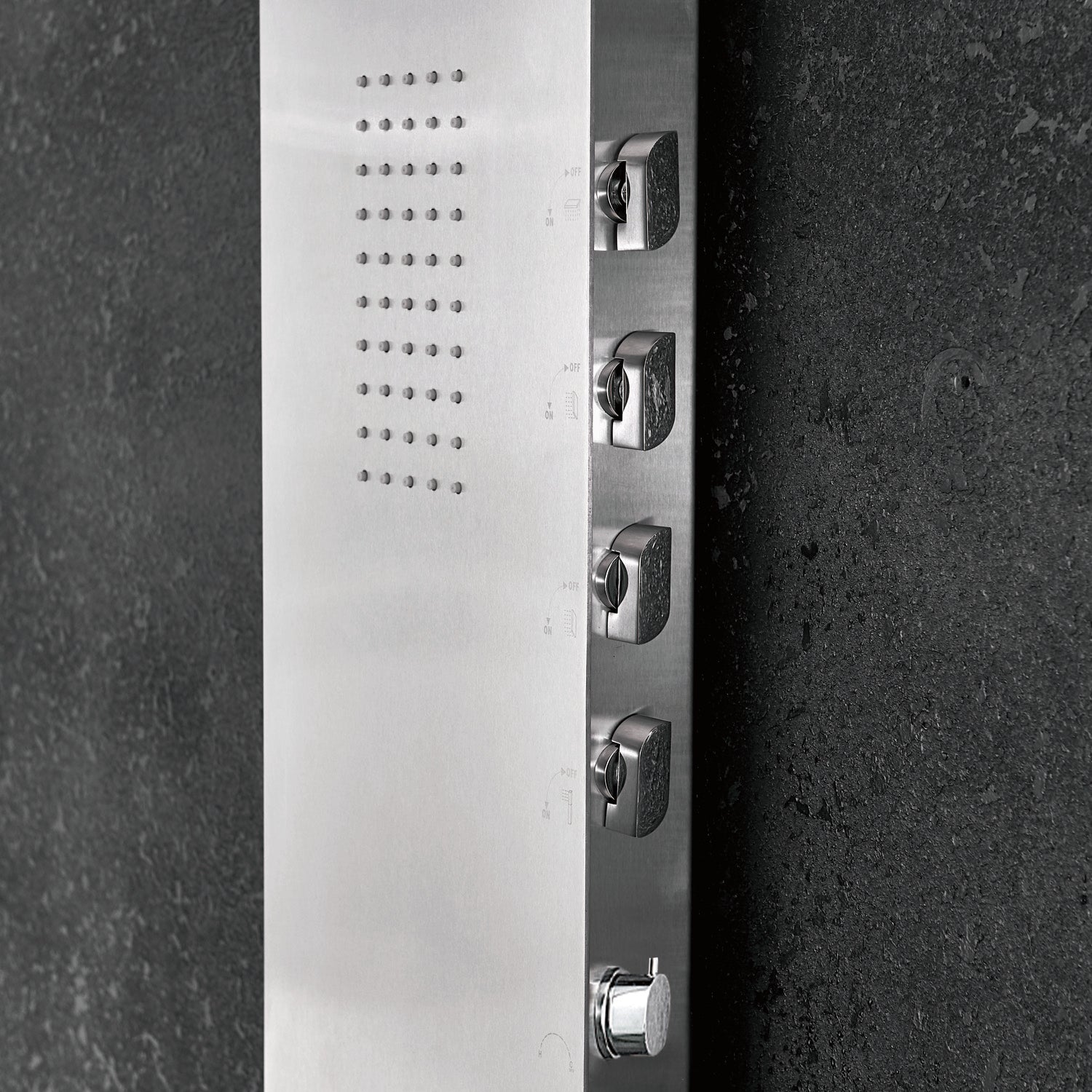 DAX Brushed Stainless Steel Shower Panel Pressure Balance Valve Body Jets Hand Shower (DAX-111PB-BN)