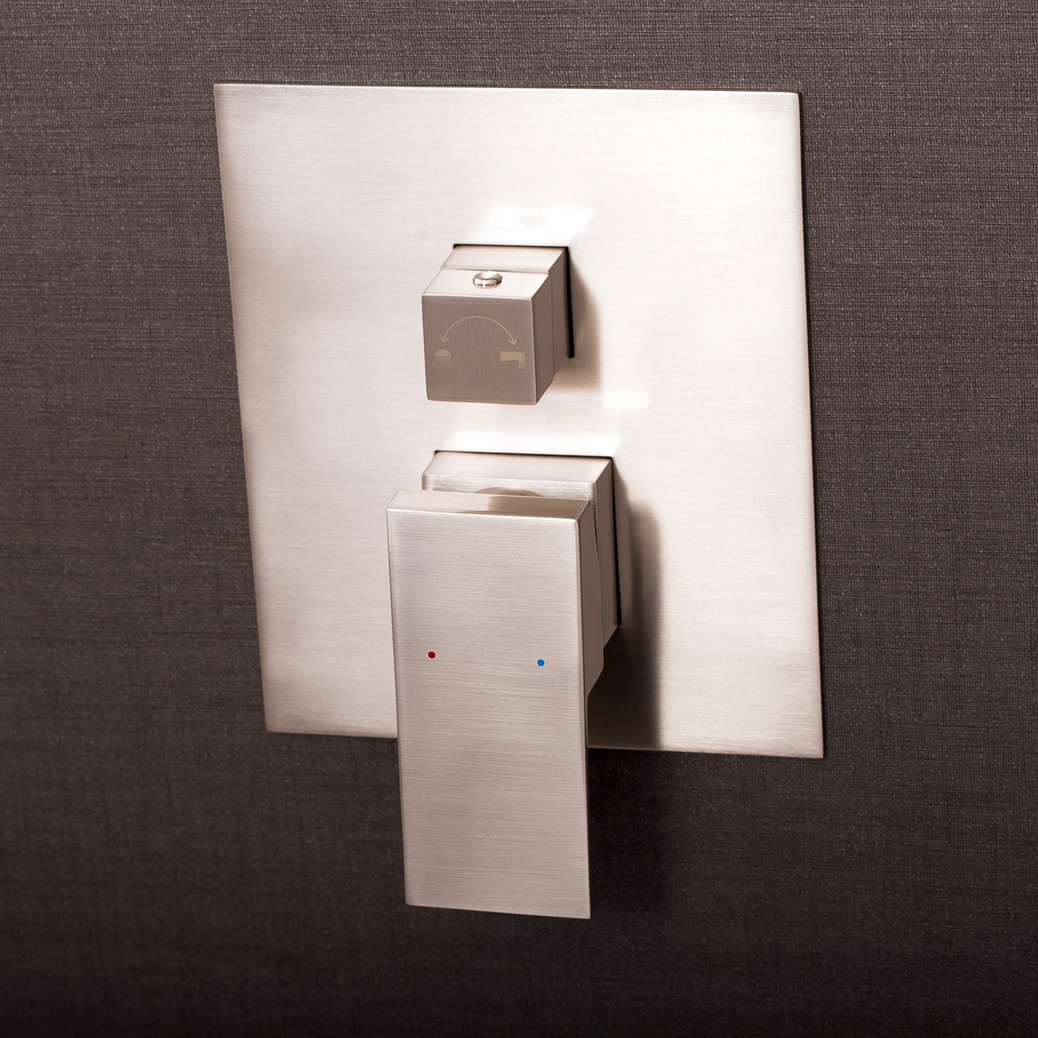 DAX Square Shower Single Valve Trim, Brass Body, Brushed Nickel Finish, 6-5/16 x 7-1/2 x 3-7/8 Inches (DAX-6973A-BN)