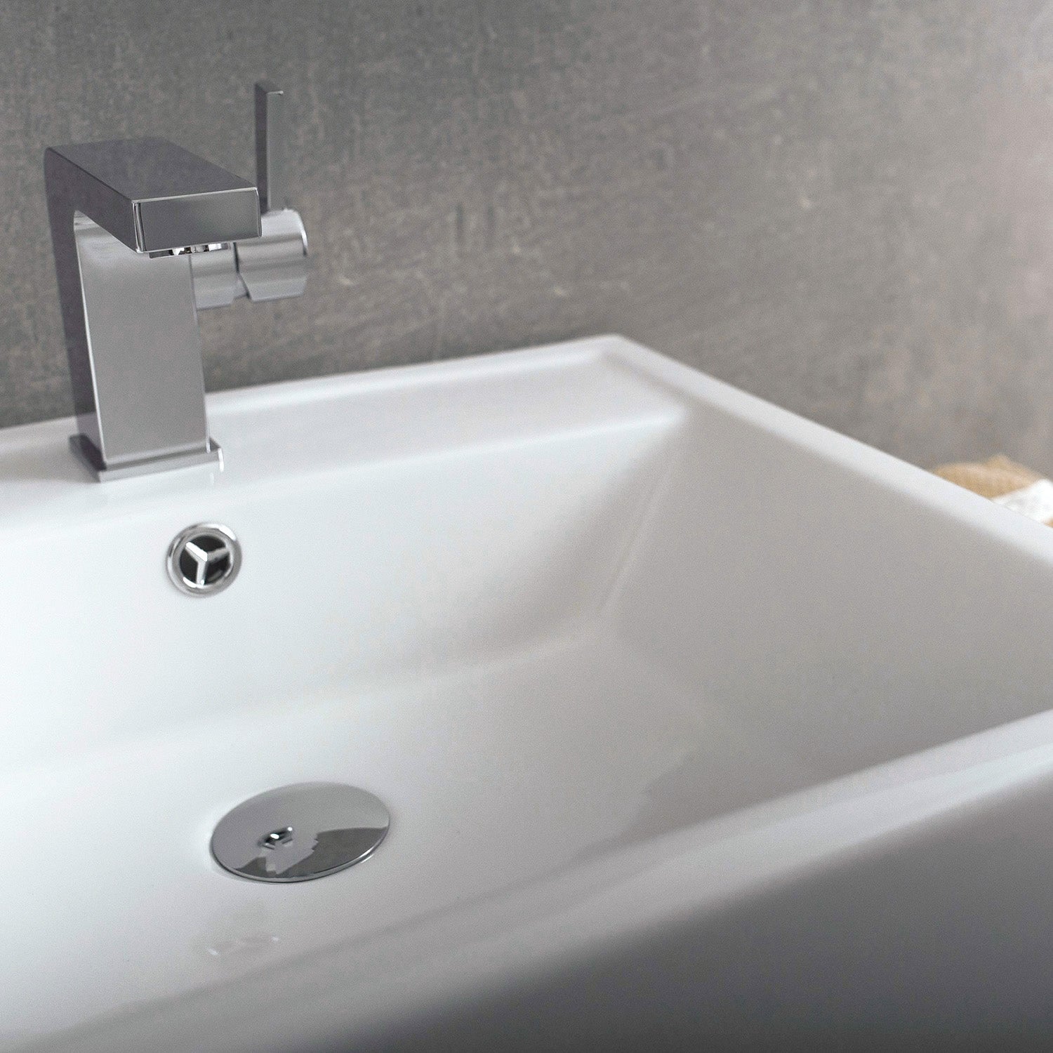 DAX Ceramic Rectangle Single Bowl Bathroom Vessel Sink, White Finish, 20-1/8 x 17-1/4 x 6 Inches (BSN-241)