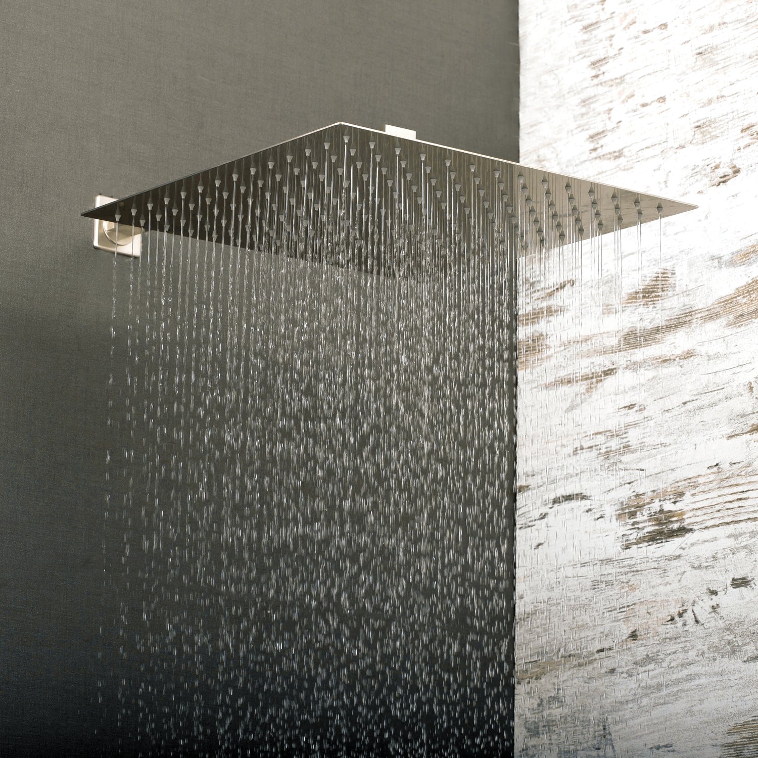DAX Square Rain Shower Head, Ultra Thin, Brass Body, Brushed Nickel Finish (D-114040-BN)