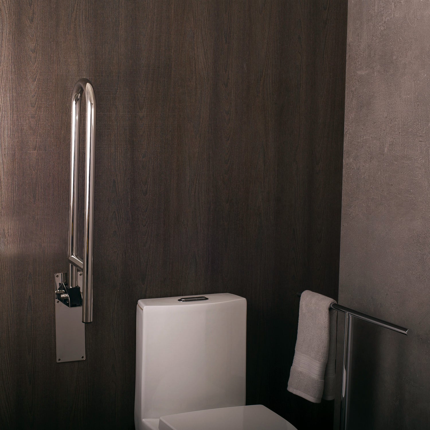 COSMIC Architect Barra de apoyo con bisagras, seguridad para bañera y ducha de baño, cuerpo de latón, acabado cromado, 29-1/2 x 11-13/16 x 29-1/2 pulgadas (2900217)