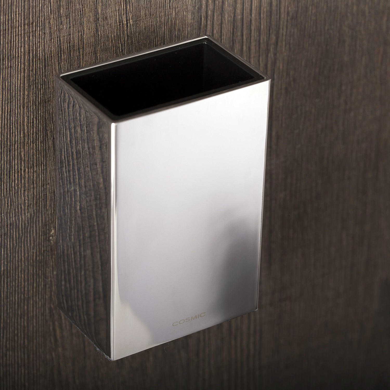 COSMIC Bathlife - Soporte para cepillo de dientes para baño, vaso individual, montaje en pared, cuerpo de latón, acabado cromado, 3-1/8 x 4-3/4 x 2-7/8 pulgadas (2290152)
