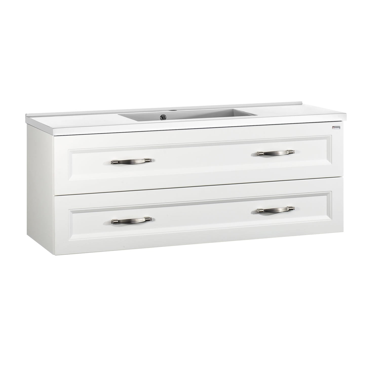 Mueble Sencillo de 48", de Pared, 2 Cajones con Cierre Suave, Blanco Mate, Serie Class de VALENZUELA