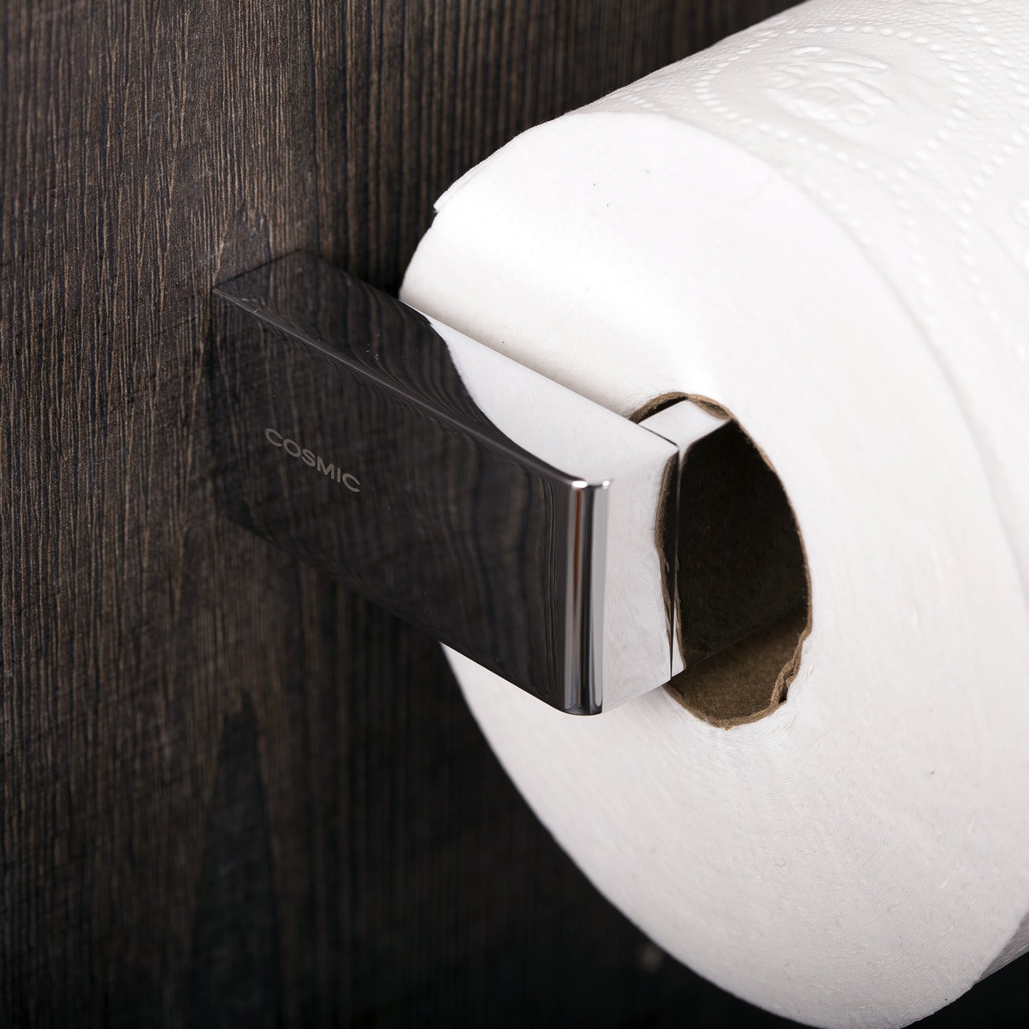 COSMIC Extreme Toilet Paper Holder, Brass Body, Chrome Finish, 6-5/16 x 2-3/8 x 4-3/4 Inches (2530158)